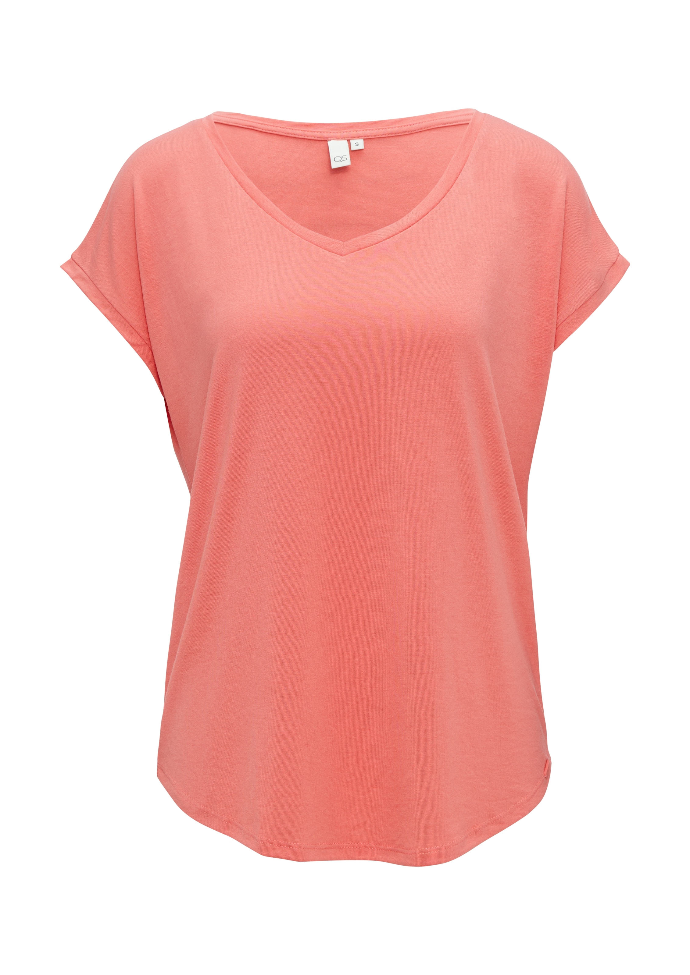 QS T-Shirt, mit V-Ausschnitt
