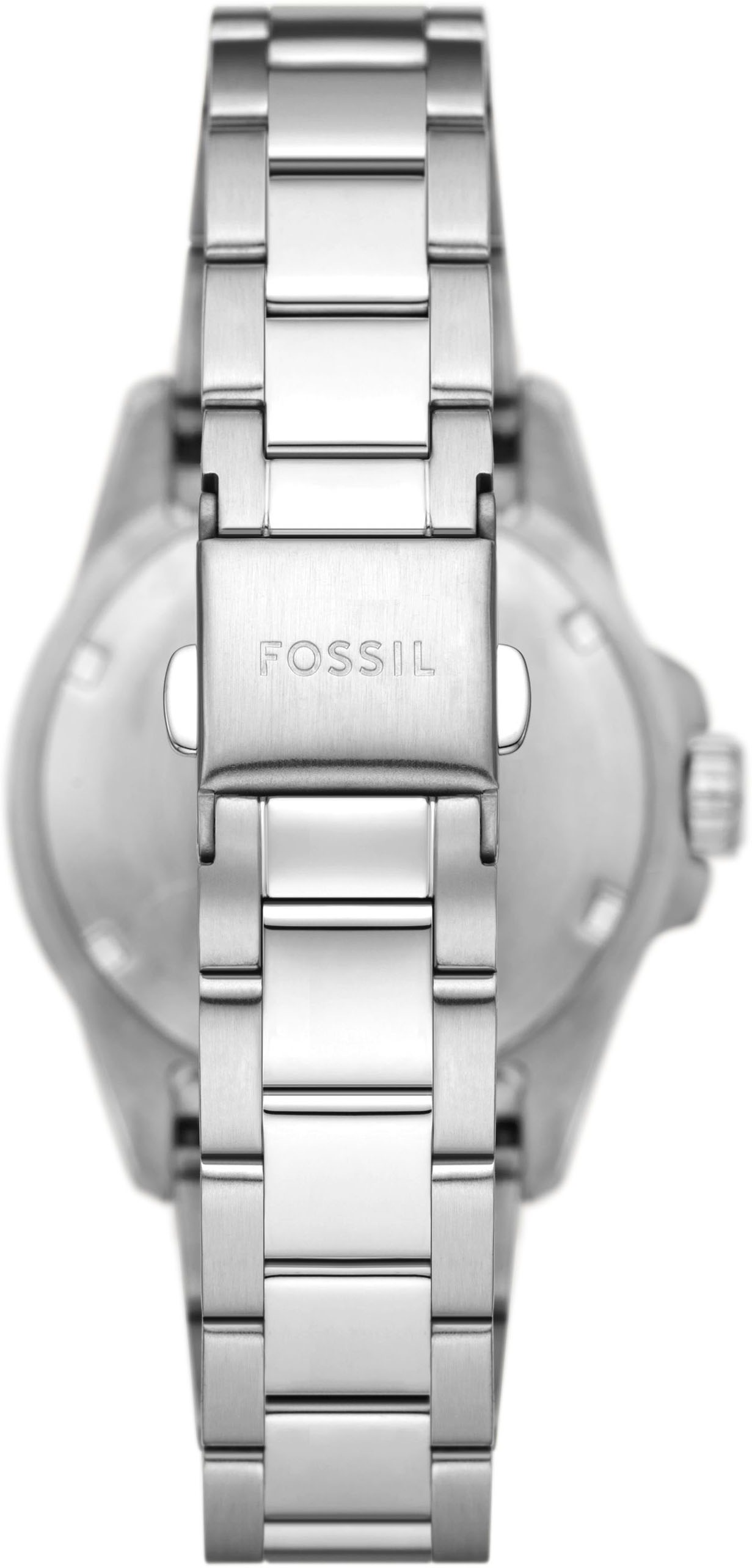 Fossil Quarzuhr »FOSSIL BLUE DIVE LADIES«, Armbanduhr, Damenuhr, Edelstahlarmband, bis 10 bar wasserdicht