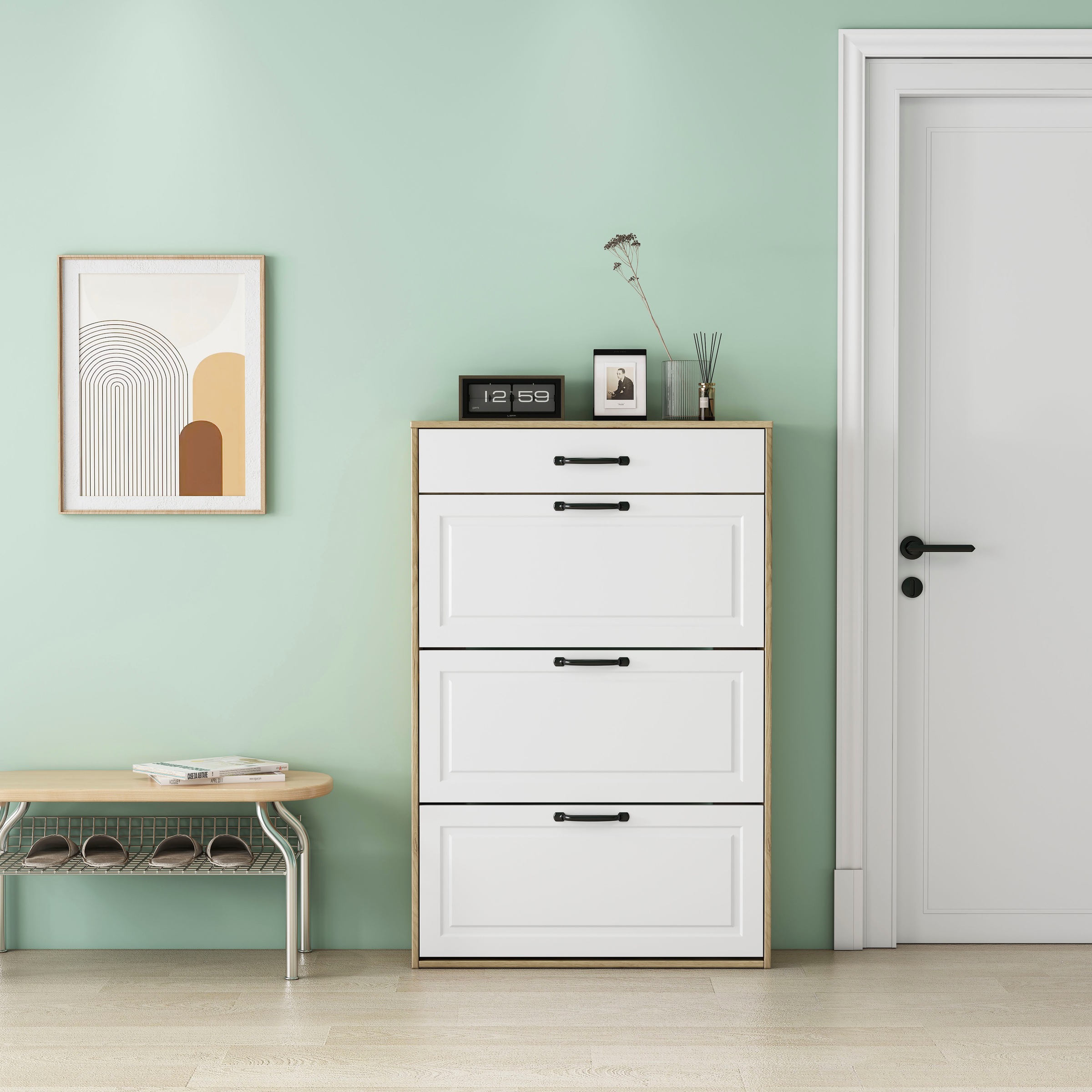 OTTO home Schuhschrank "Aridas" matte Front, pflegeleichte Oberfläche, Brei günstig online kaufen