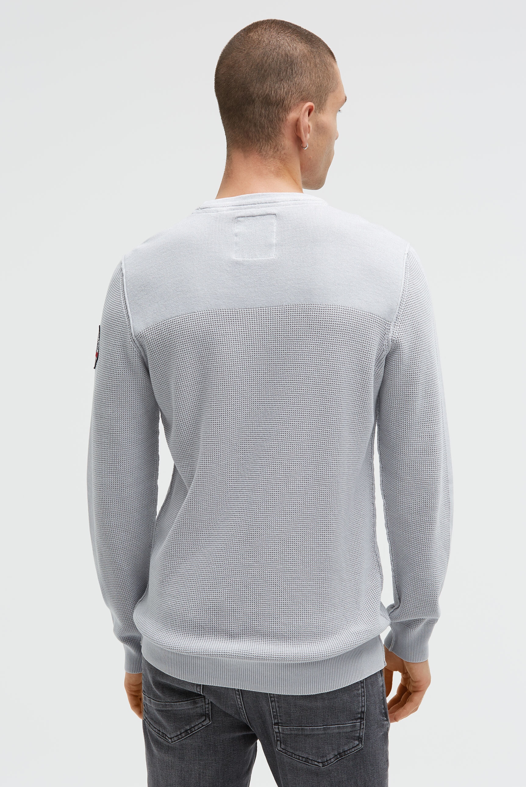 CAMP DAVID Rundhalspullover mit nach außen gekehrten Nähten