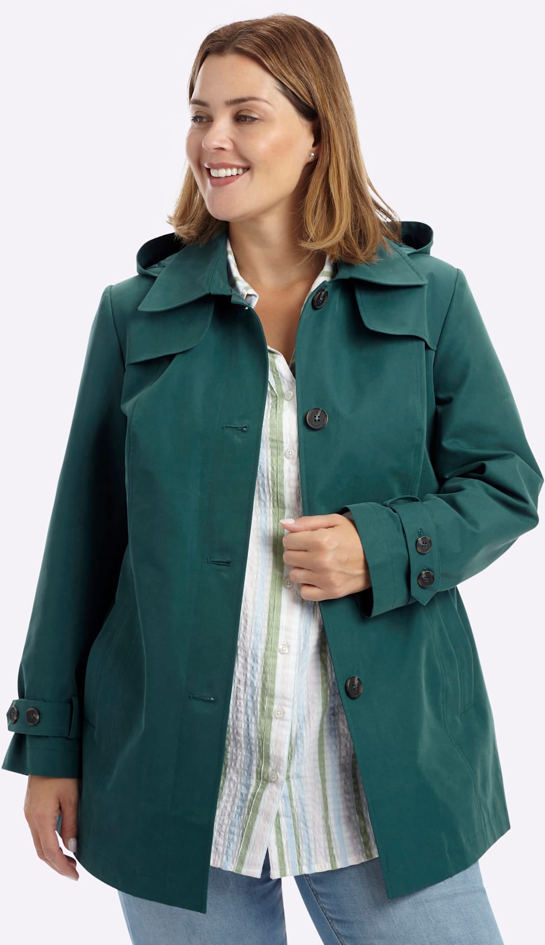 Sheego Langjacke mit Kapuze