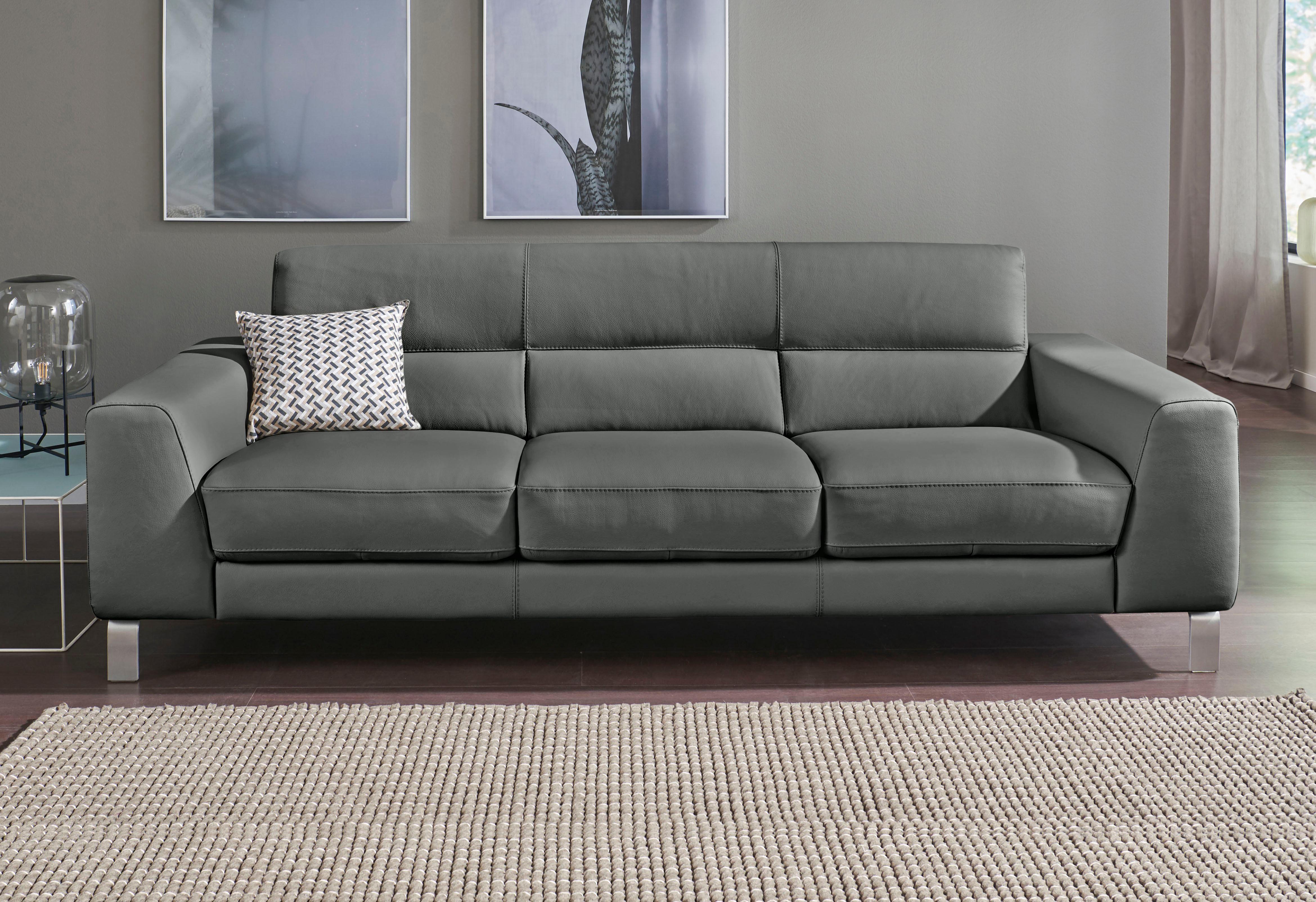 CALIA ITALIA 3-Sitzer "Simon, toller Sitzkomfort, italienisches Designsofa" in zwei Lederqualitäten