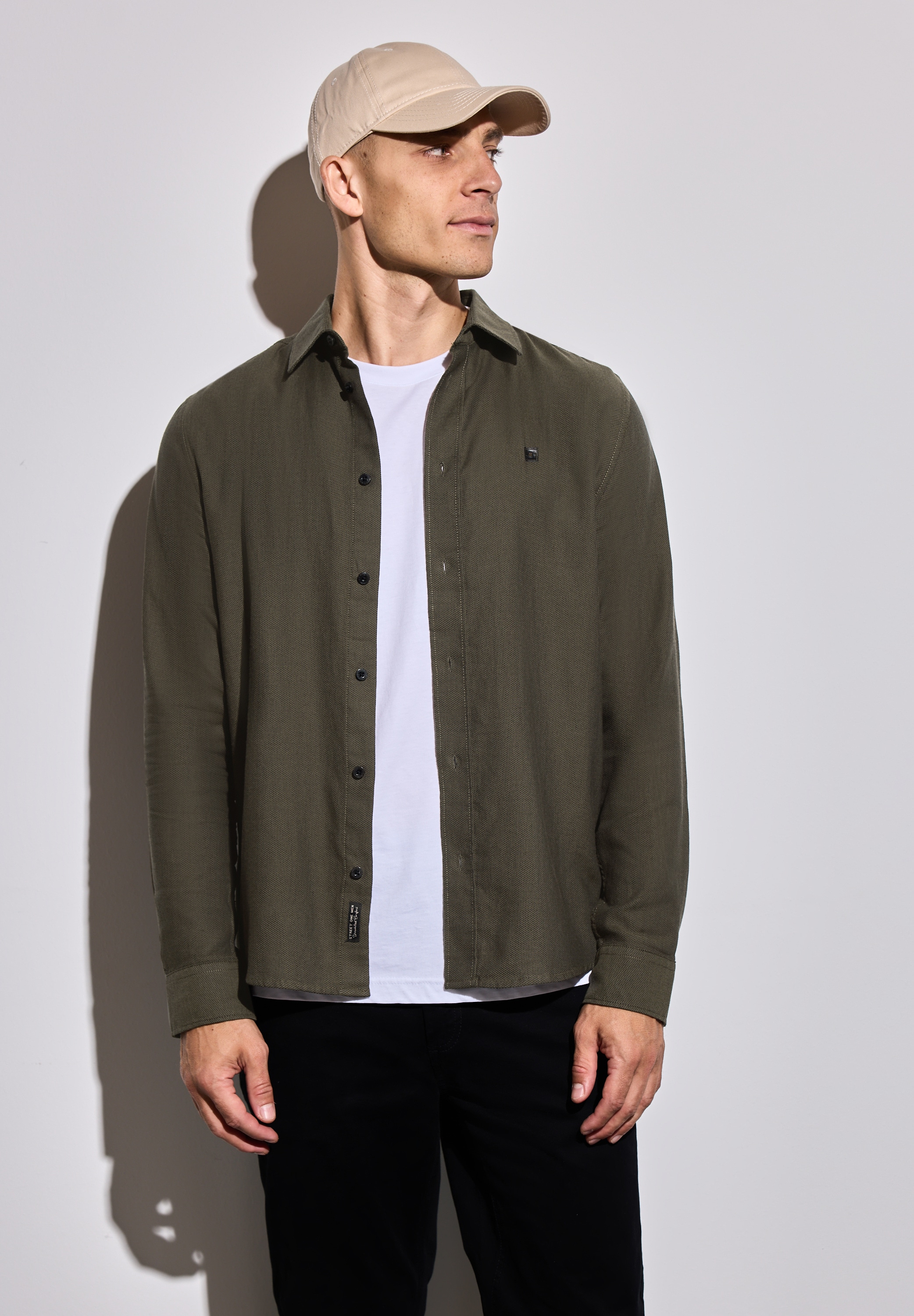 STREET ONE MEN Langarmhemd, aus reiner Baumwolle günstig online kaufen