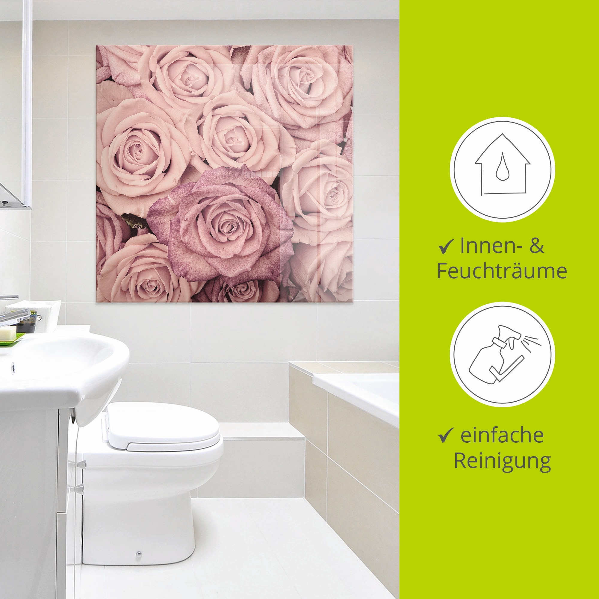 Artland Glasbild »Rosen«, Blumen, (1 St.), in verschiedenen Größen