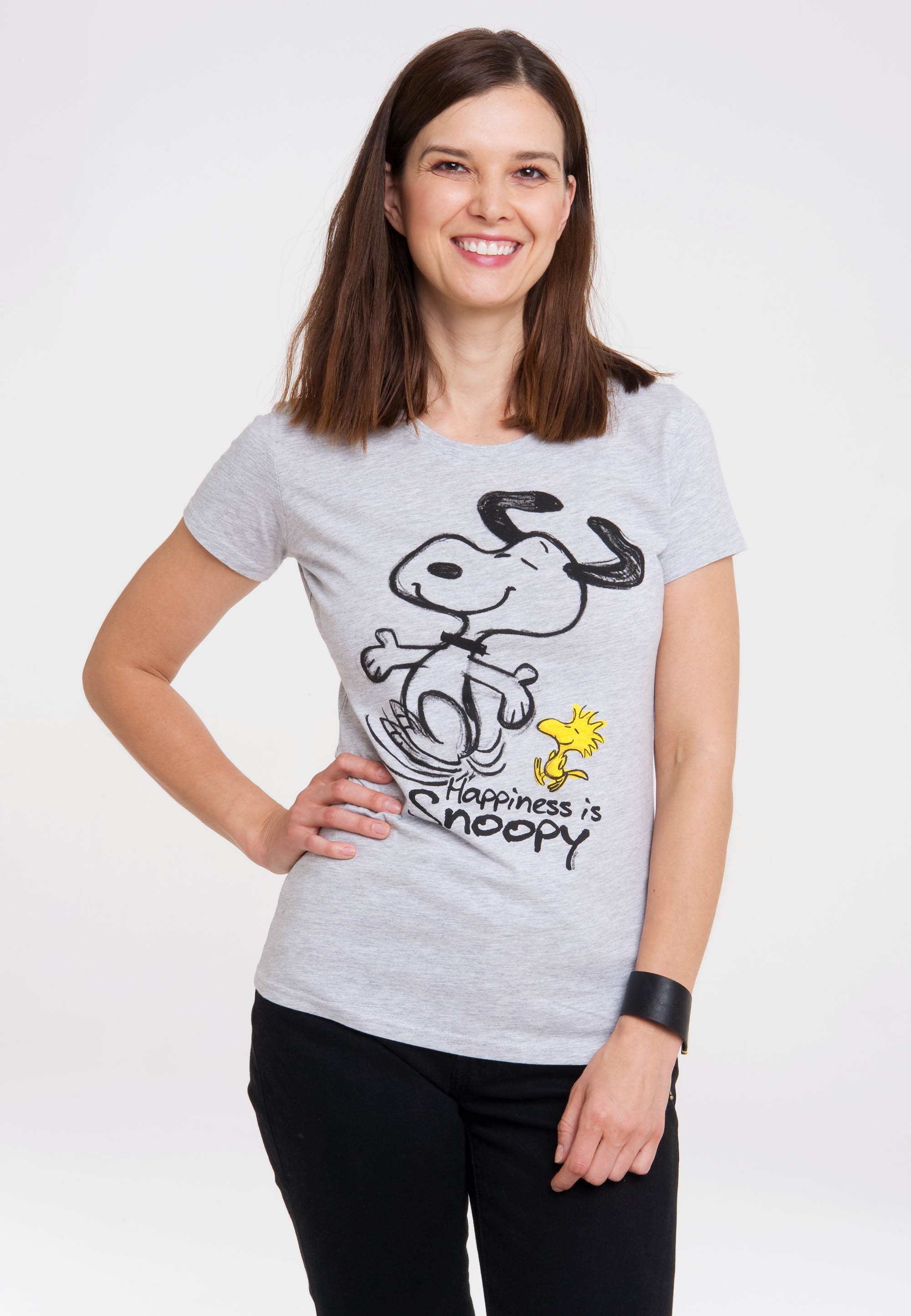 T-Shirt »Snoopy & Woodstock Happiness«, Print
