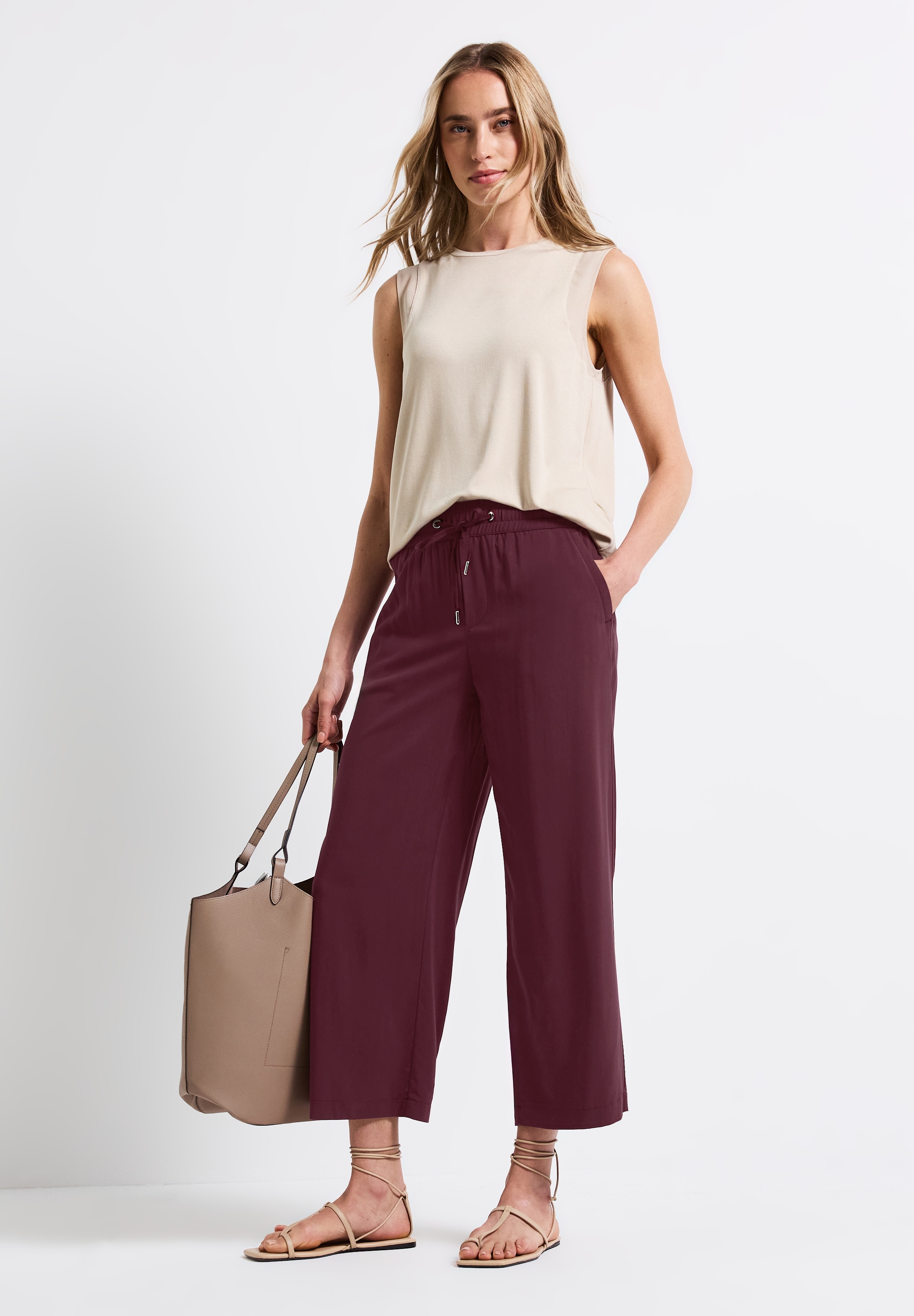 STREET ONE Stoffhose »Style Emee«, mit elastischem Bund mit Tunnelzug
