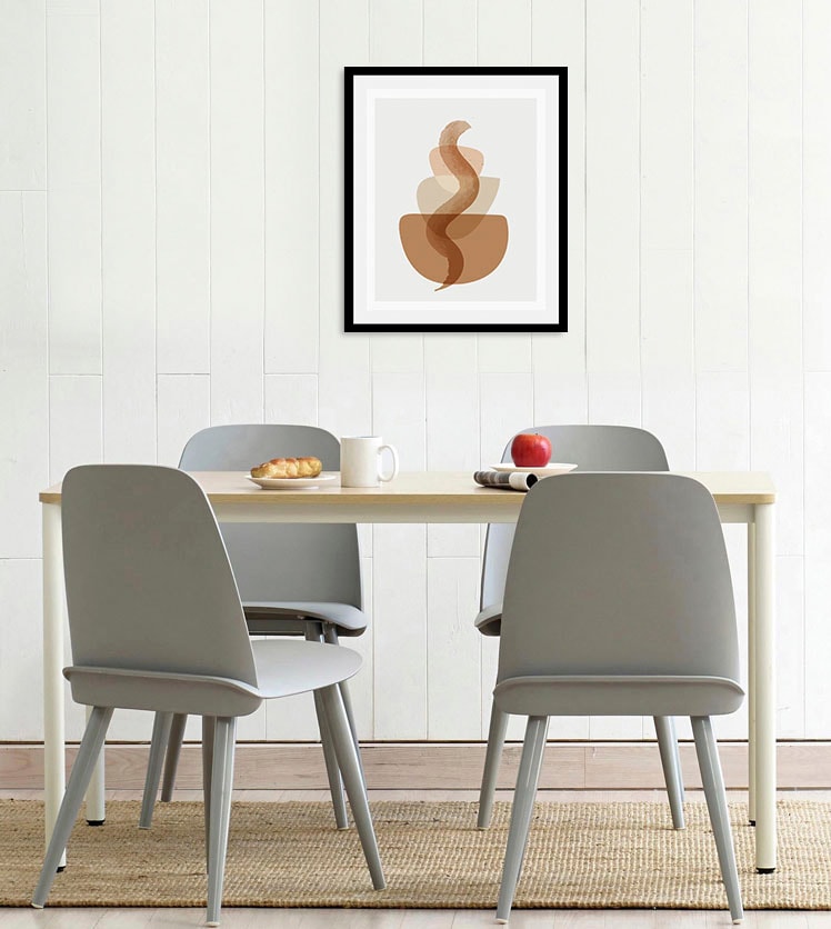queence Bild »Aquarell Kaffee«, Lebensmittel-Kaffee-Kaffee Bilder-Bar & Lounges-Essen-Kunst, (1 St.), HD Premium Poster-Druck inkl. Holzrahmen