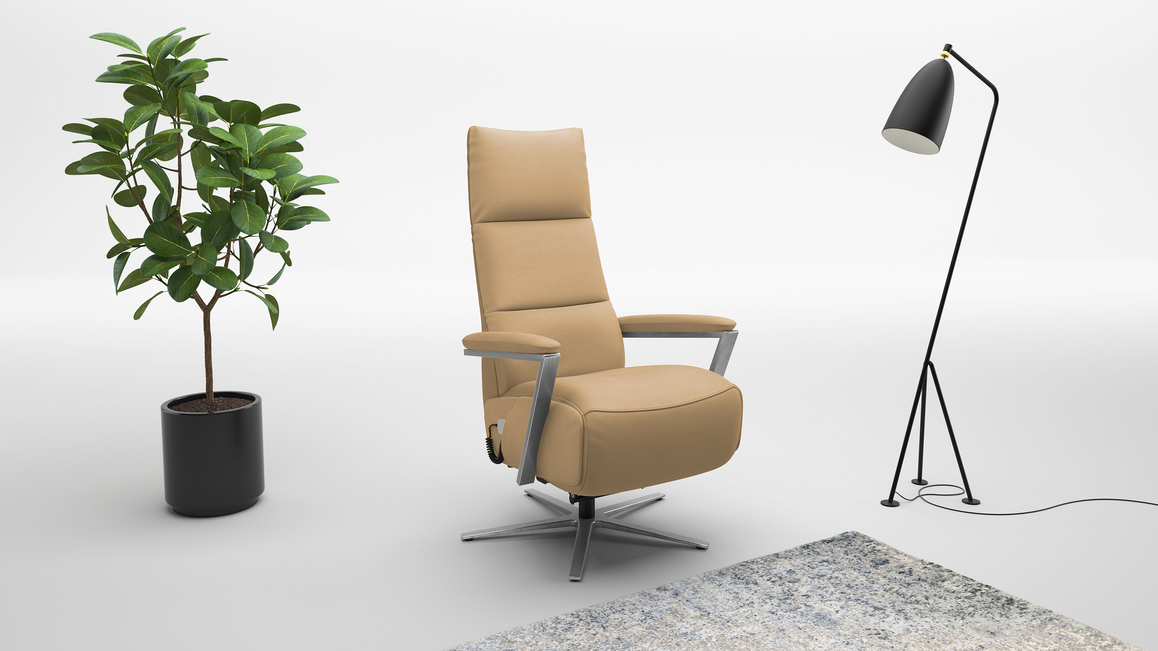 sit&more TV-Sessel "Vario Comfort, inkl. Kopfteilverstellung & 360 Drehfunktion" inkl. Herz-Waage-Funktion & 3 Motoren, Höhe der Armlehnen 64cm