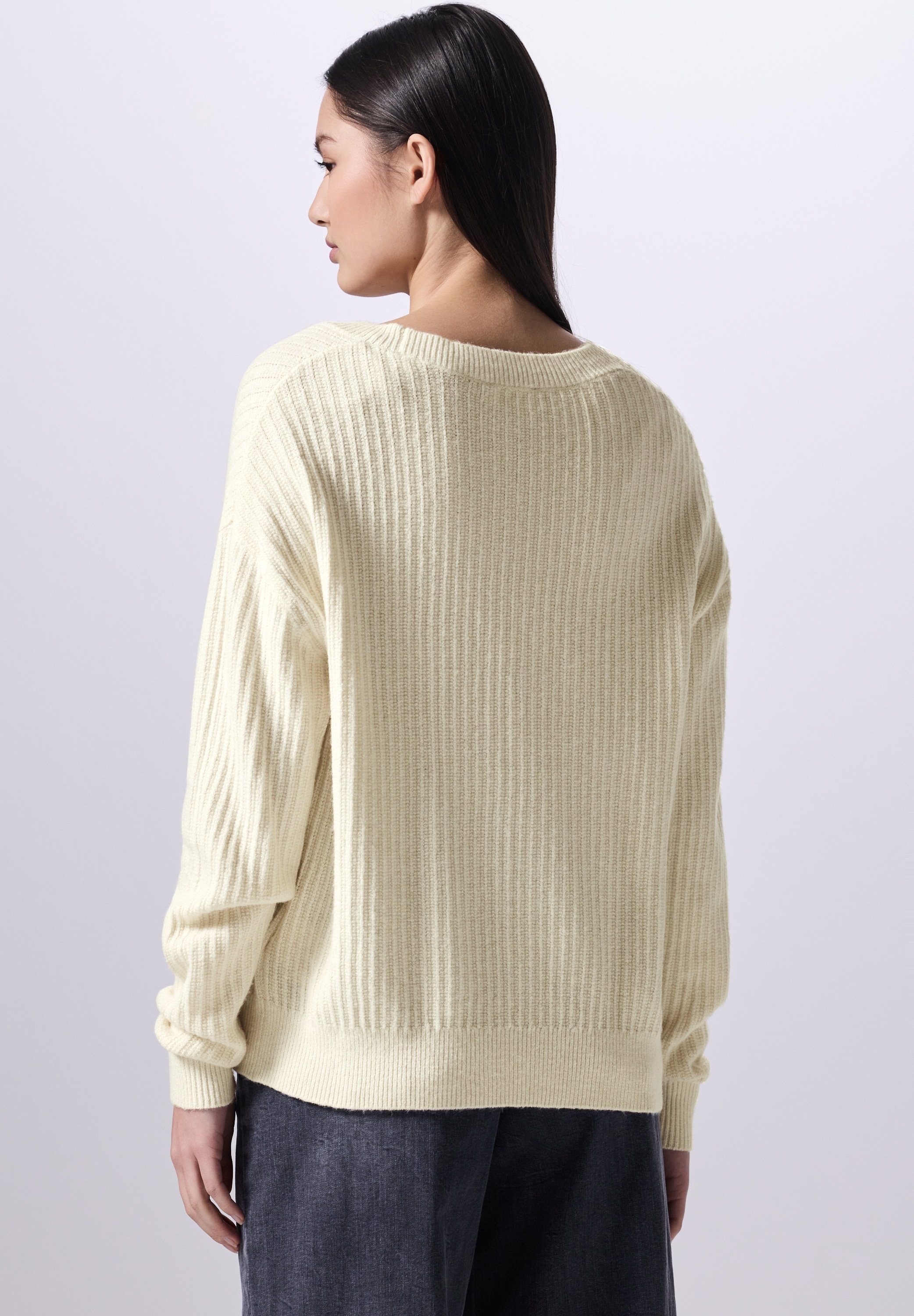STREET ONE STUDIO Strickpullover, aus Baumwolle mit Stretchanteil
