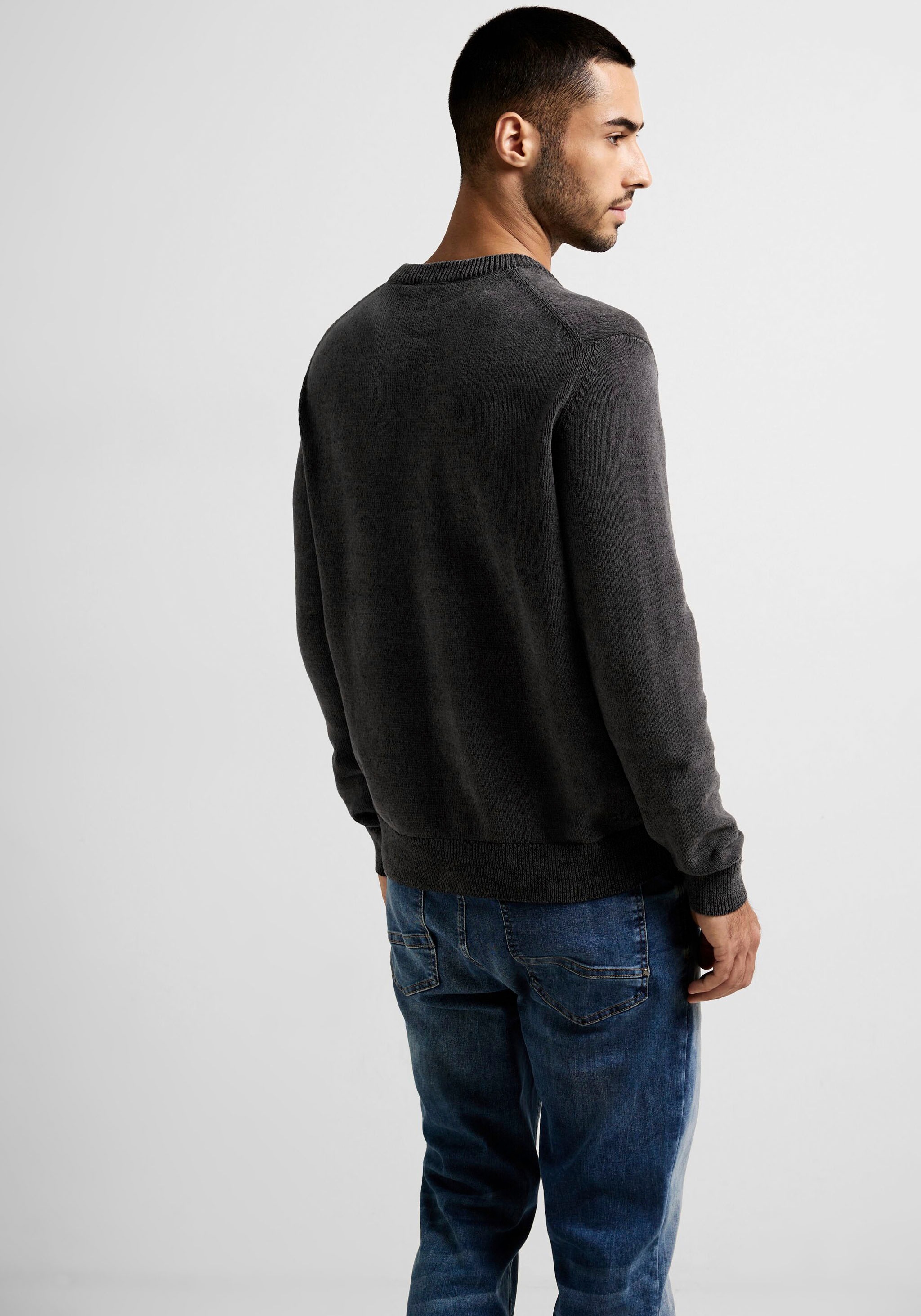 STREET ONE MEN Strickpullover, in Melange-Optik günstig online kaufen