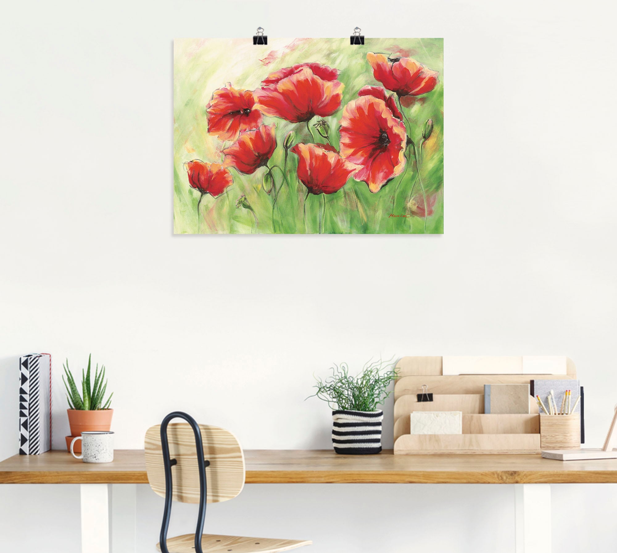 Artland Wandbild »Rote Mohnblumen II«, Blumen, (1 St.), als Leinwandbild, Poster in verschied. Größen