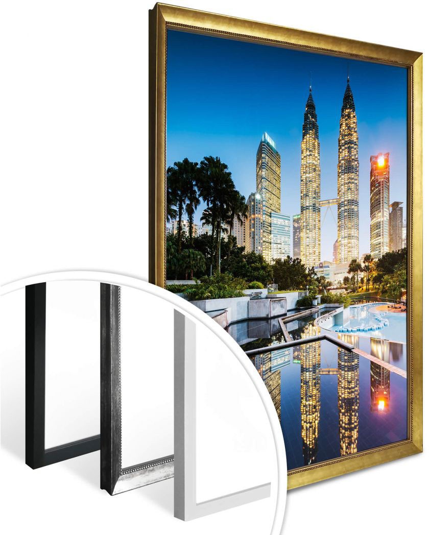 Wall-Art Poster »Petronas Towers Nacht«, Gebäude, (1 St.), Poster, Wandbild,  Bild, Wandposter kaufen | BAUR