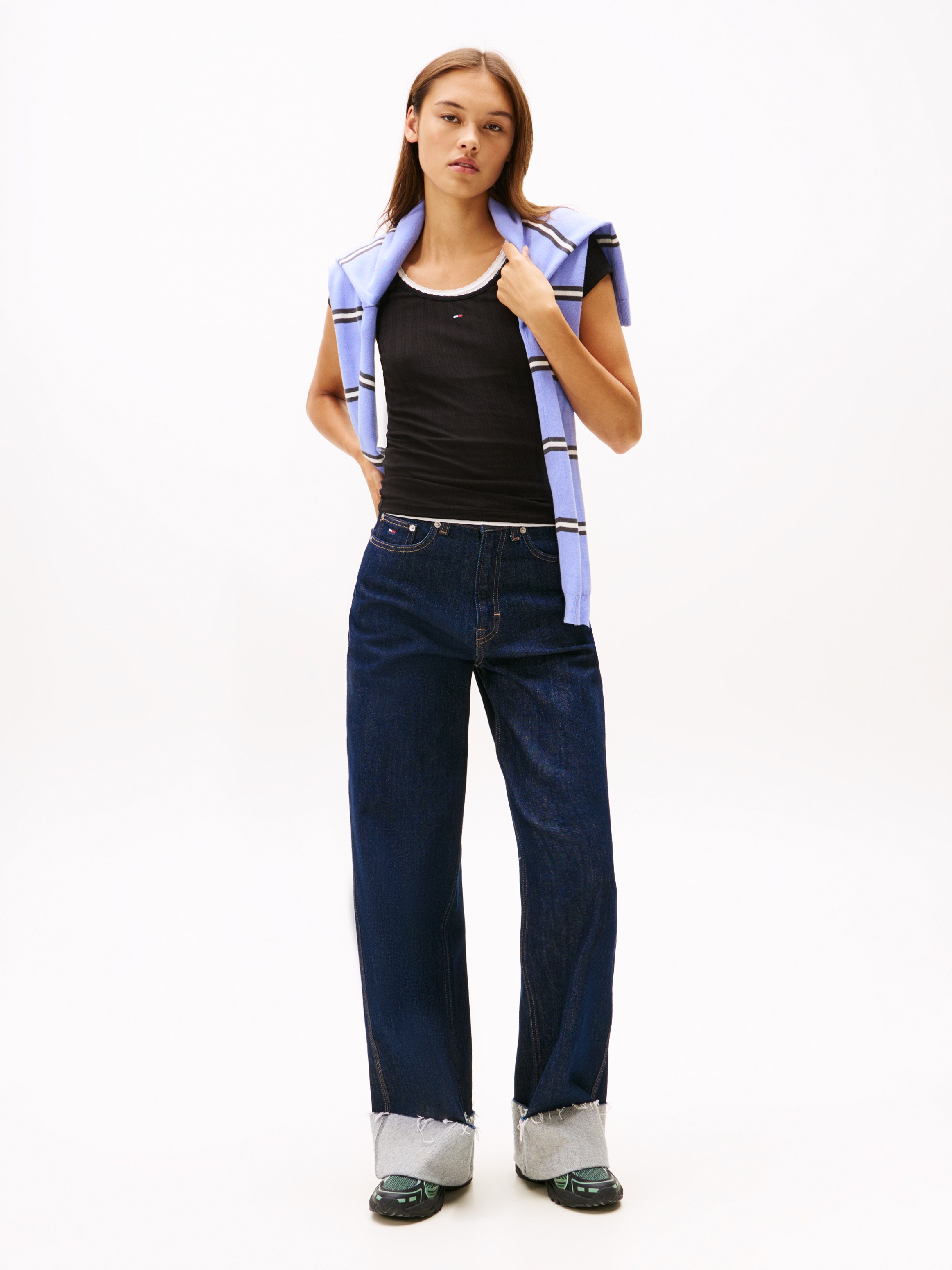Thumbnail - Tommy Jeans Kurzarmshirt "TJW SLIM IRREGULAR RIB SS" in gerippter Struktur