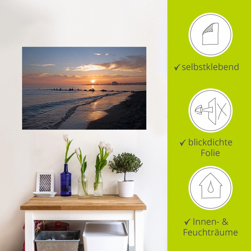 Artland Wandbild »Sonnenaufgang am Ostseestrand«, (1 Stück), in vielen Größen & Produktarten - Alubild / Outdoorbild für den Außenbereich, Leinwandbild, Poster, Wandaufkleber / Wandtattoo auch für Badezimmer geeignet