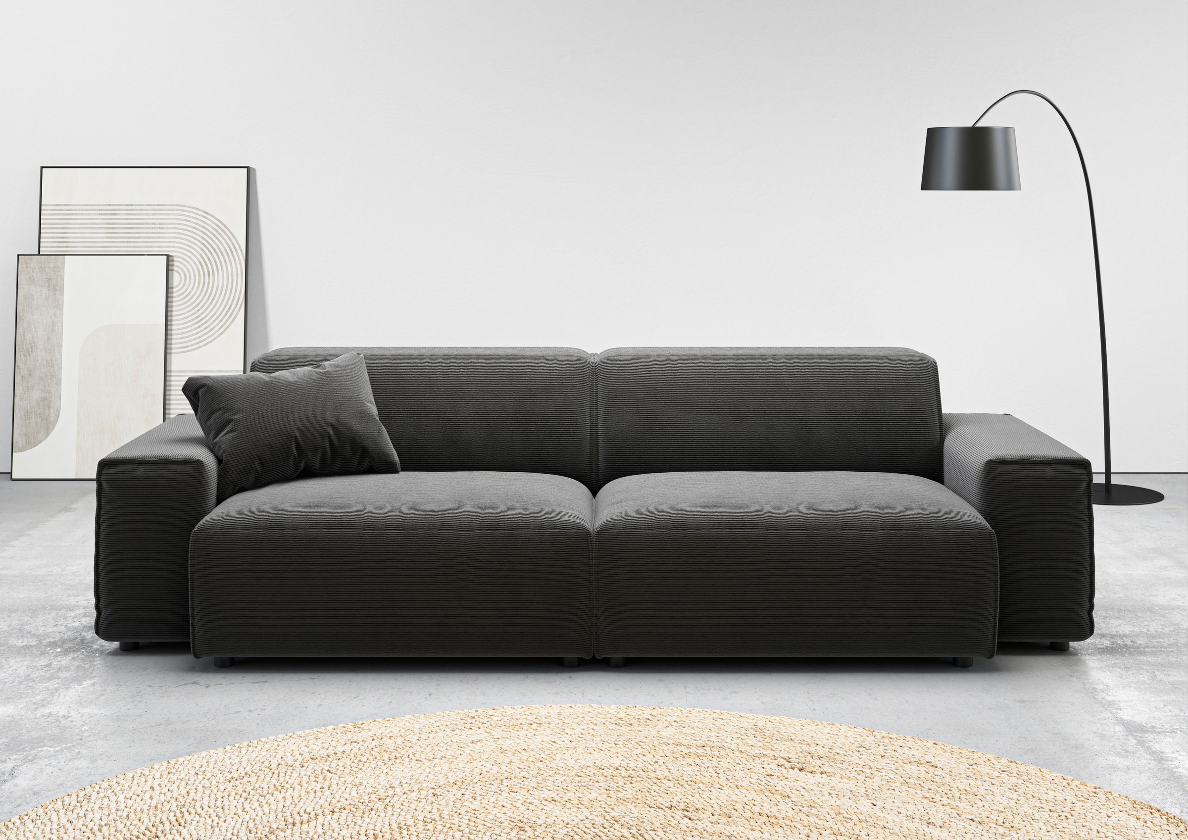 andas Big-Sofa "Glimminge auch in Breitcord, Feincord + Easy care-Bezug,", besondere Kedernähte Zierkissen