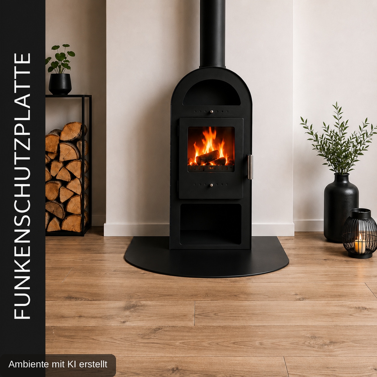Hanseatic Bodenschutzplatte »Halbrund Glas Schwarz 85x110x0,6« Funkenschutzplatte