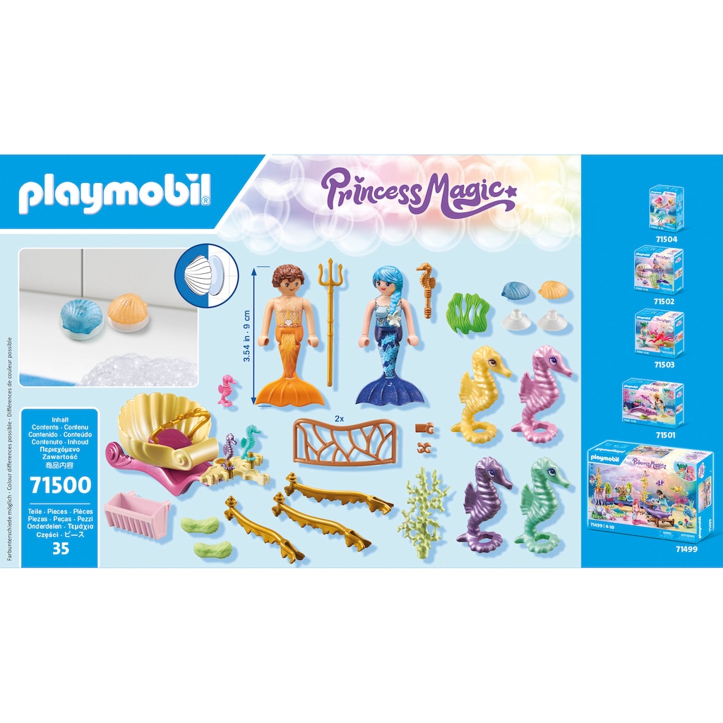 Playmobil® Konstruktions-Spielset »Meeresbewohner mit Seepferdchenkutsche (71500)«, (35 St.)