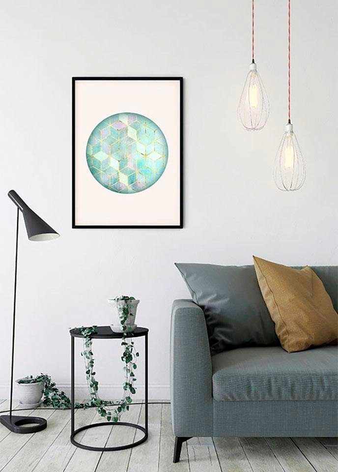 Circle Poster »Mosaik Komar BAUR (1 Wohnzimmer Kinderzimmer, St.), Verde«, Schlafzimmer, Formen-Kunst, |