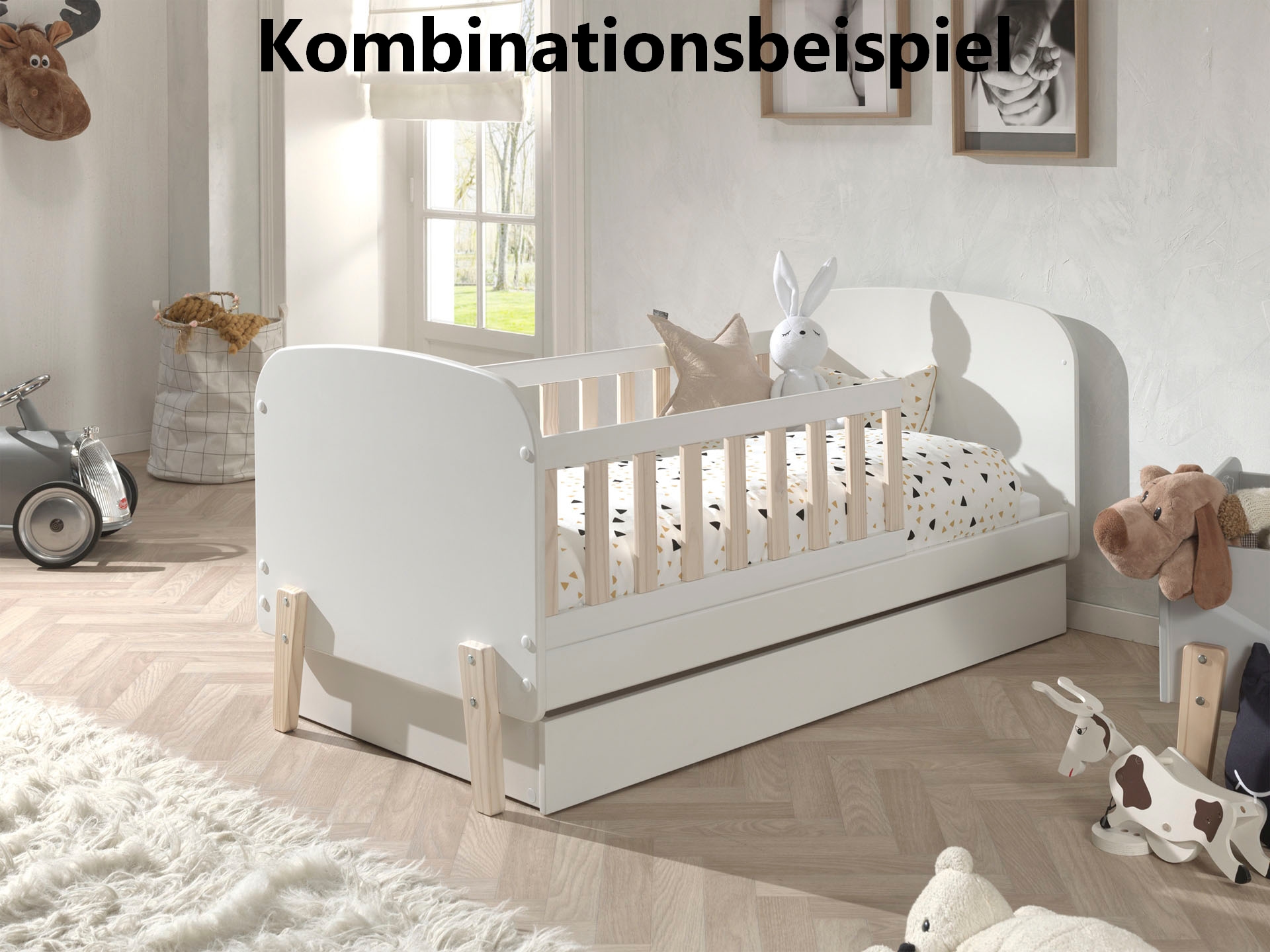 Vipack Kinderbett »Kiddy«, (Made in Europe), wahlweise mit Bettschubkasten