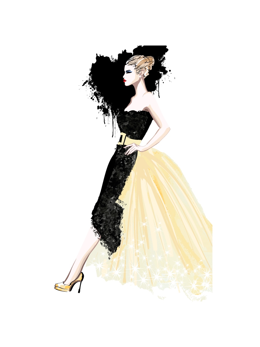 Lüttenhütt Poster "Frau mit Kleid", Bilder von Frauen-Fashion-Frau-Herz-Her günstig online kaufen