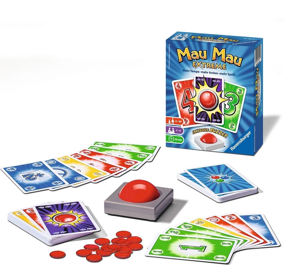 Ravensburger Spiel »Mau Mau Extreme«, Made in Europe, FSC® - schützt Wald - weltweit