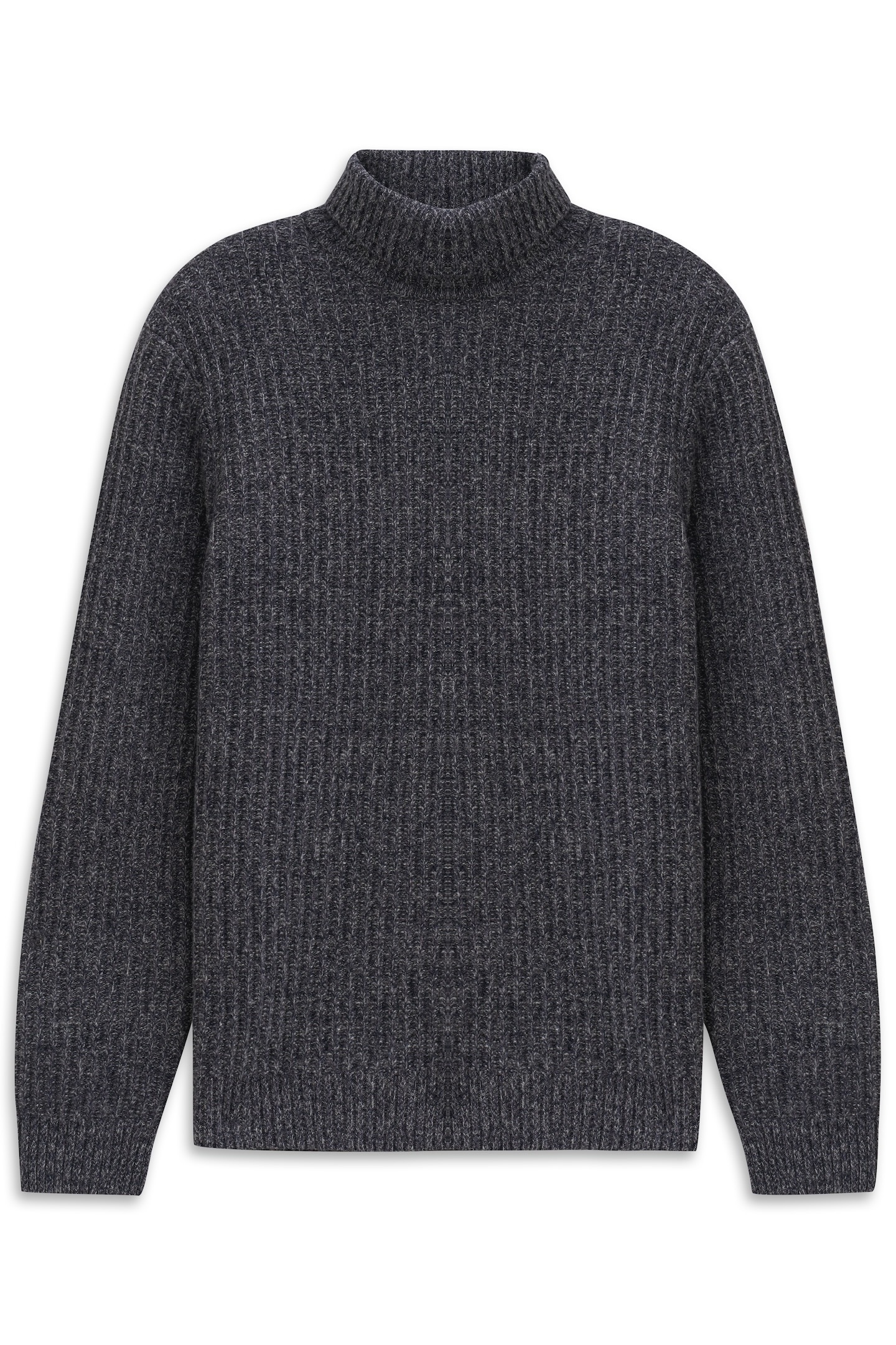 Thumbnail - bugatti Rollkragenpullover "Regular Fit" Grobstrick aus einem Wollmix