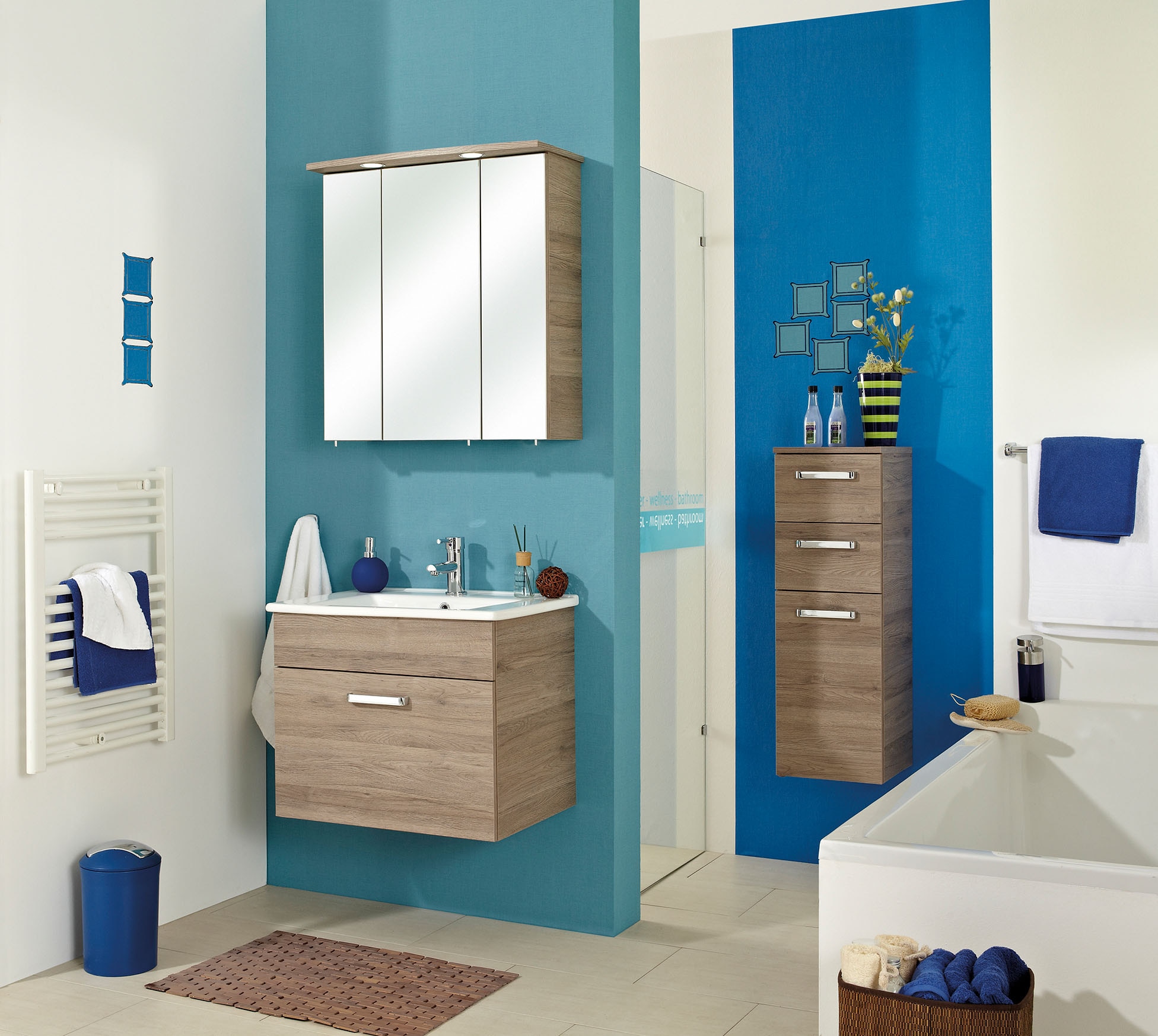 Saphir Badmöbel-Set »4-teilig,  mit Spiegelschrank« Set, 4 Stk. tlg.