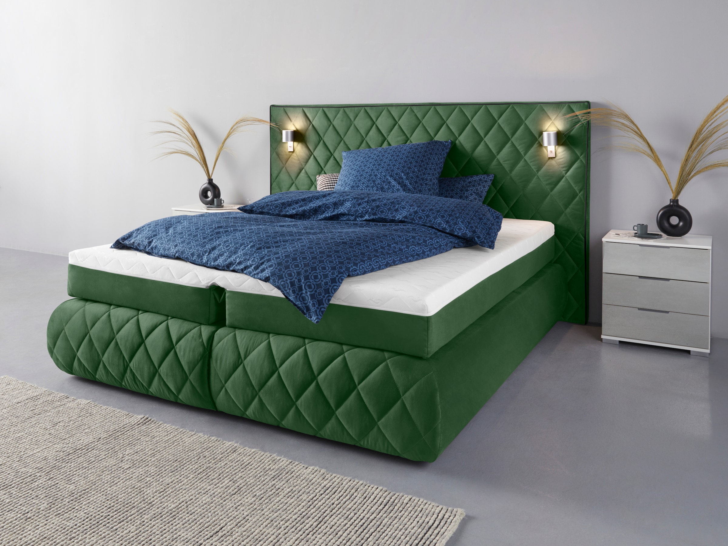 Places of Style Boxspringbett Alaric, wahlweise mit und ohne LED-Beleuchtun günstig online kaufen