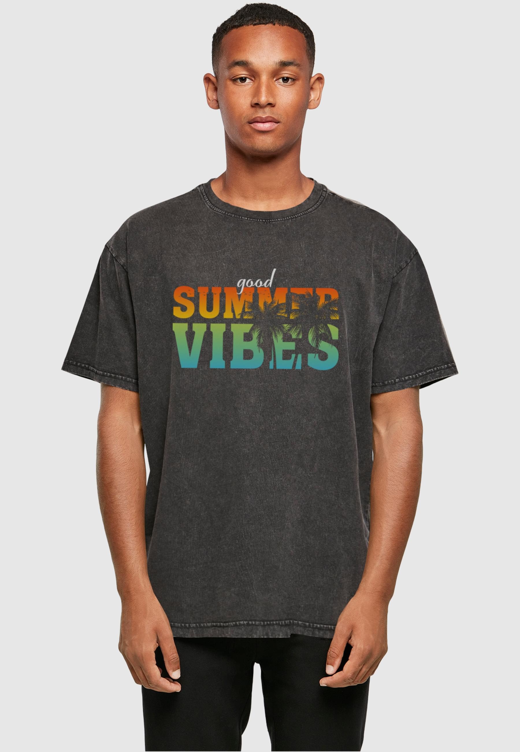 Merchcode T-Shirt »Merchcode Herren Good Summer Vibes Acid Washed Oversize Tee«, (1 tlg.)