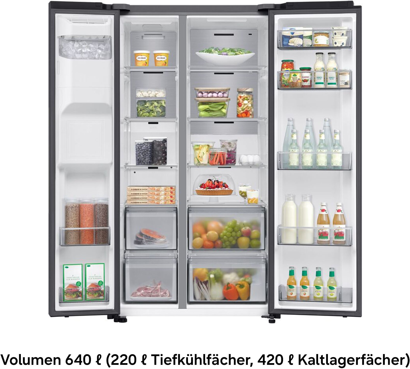 Samsung RS80F64KEF frigo américain Pose libre 640 L Noir