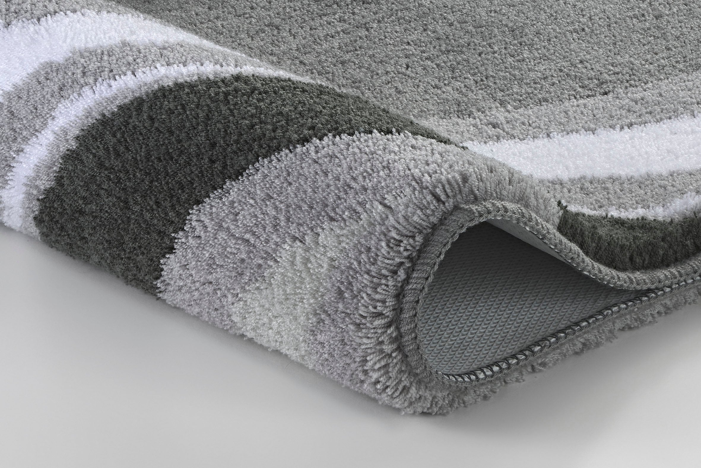 MEUSCH Badematte »Lyra«, rutschhemmend beschichtet, fußbodenheizungsgeeignet, Badteppich, elegantes Design mit Streifen & Farbverlauf, waschbar