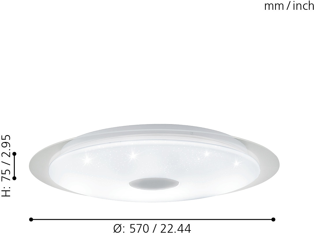EGLO Deckenleuchte »MORATICA-A«, 1 flammig, Leuchtmittel LED-Board | LED fest integriert, Steuerung über Fernbedienung, Nachtlicht