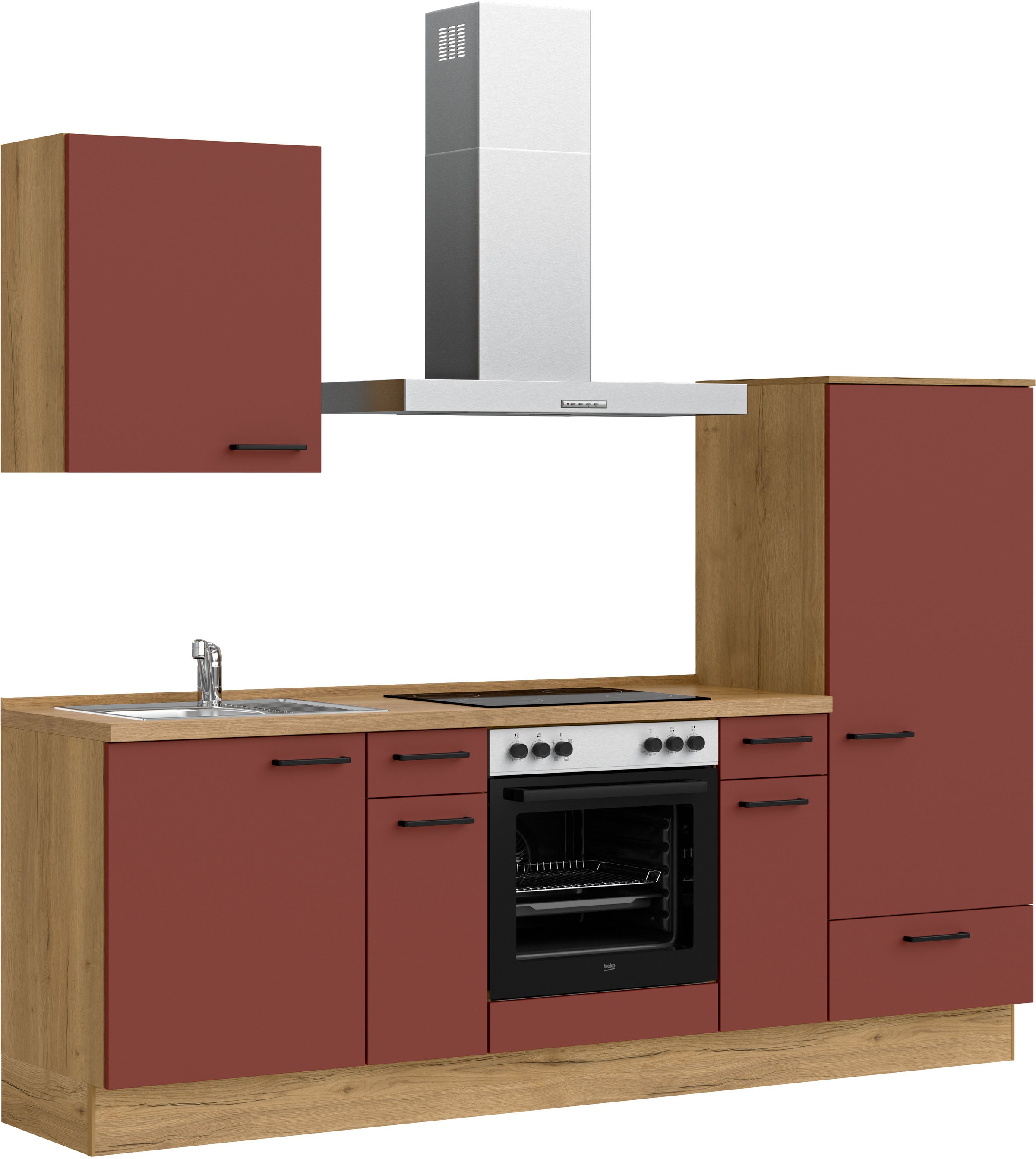 nobilia® Küchenzeile »"Easytouch I"« vormontiert, Ausrichtung wählbar, Breite 240 cm, wahlw. mit E-Geräten