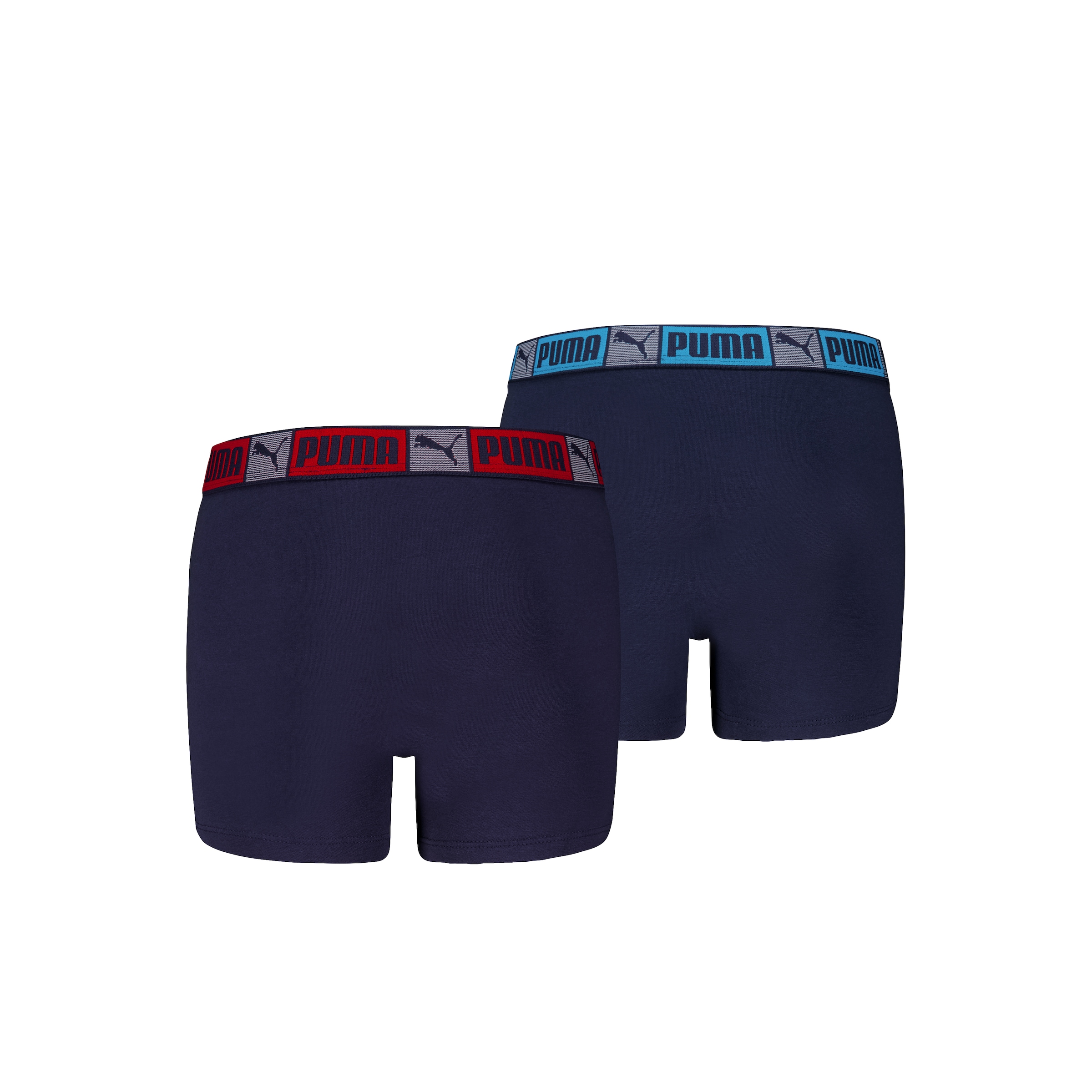 PUMA Boxershorts »PUMA BOYS LOGO BLOCK ELASTIC BOXERS« 2er Pack,  mit Logobund