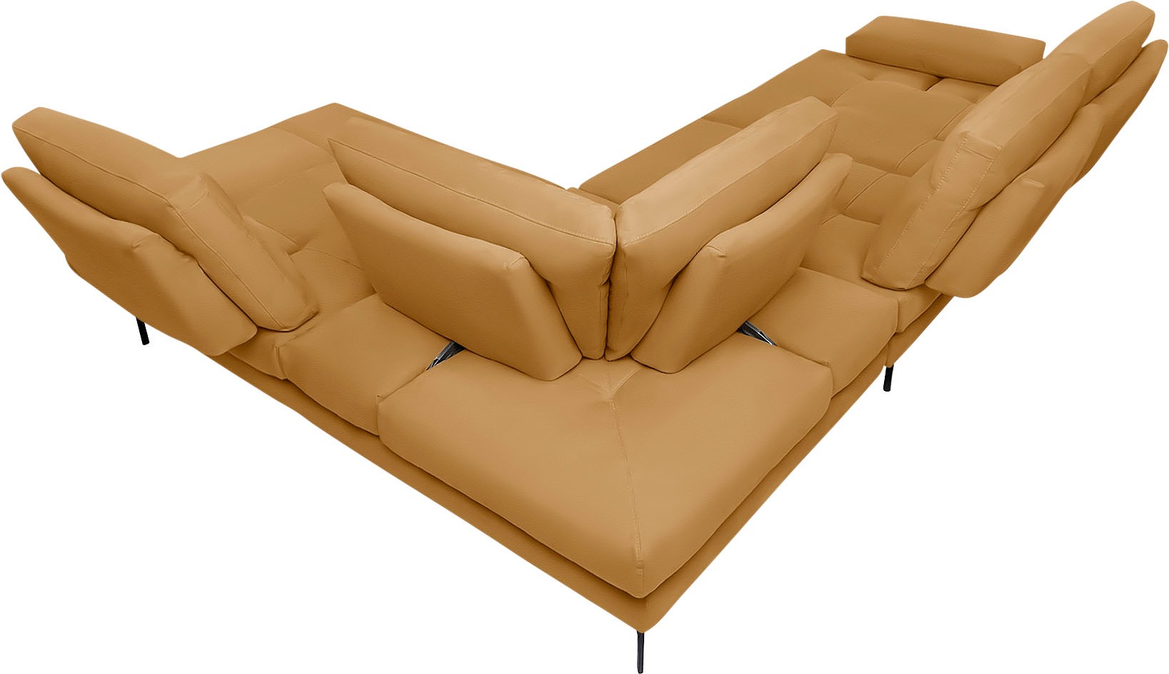 CALIA ITALIA Ecksofa »Toby Wing, L-Form, Designsofa mit sensationellem Sitzkomfort«, Sitztiefenverstellung, funktionale Ecke, Füße in schwarz matt