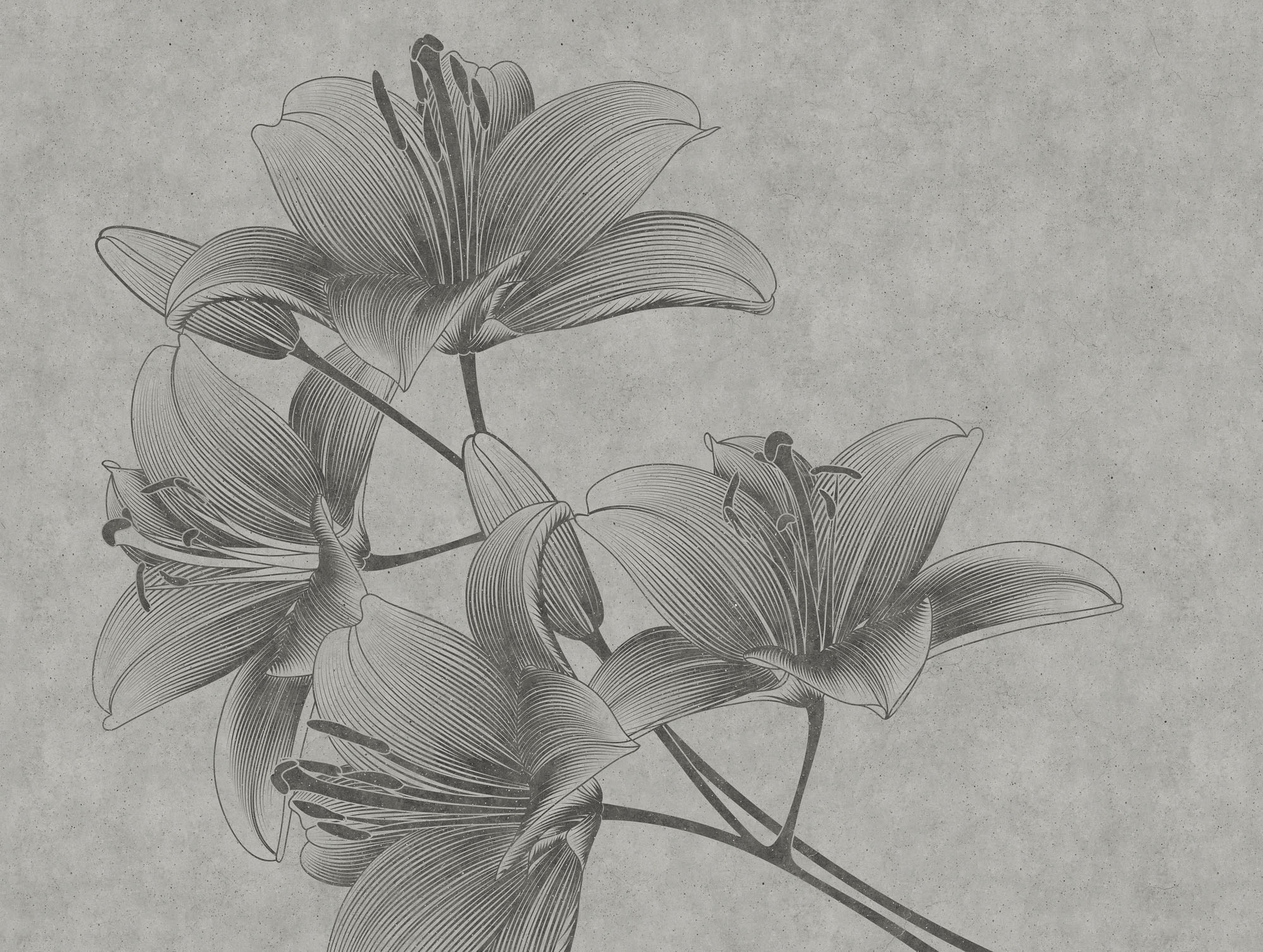 living walls Fototapete "The Wall" floral geblümt natürlich glatt Fototapete Floral Tapete Blume Tapeten Wohnzimmer Schlafzimmer Design