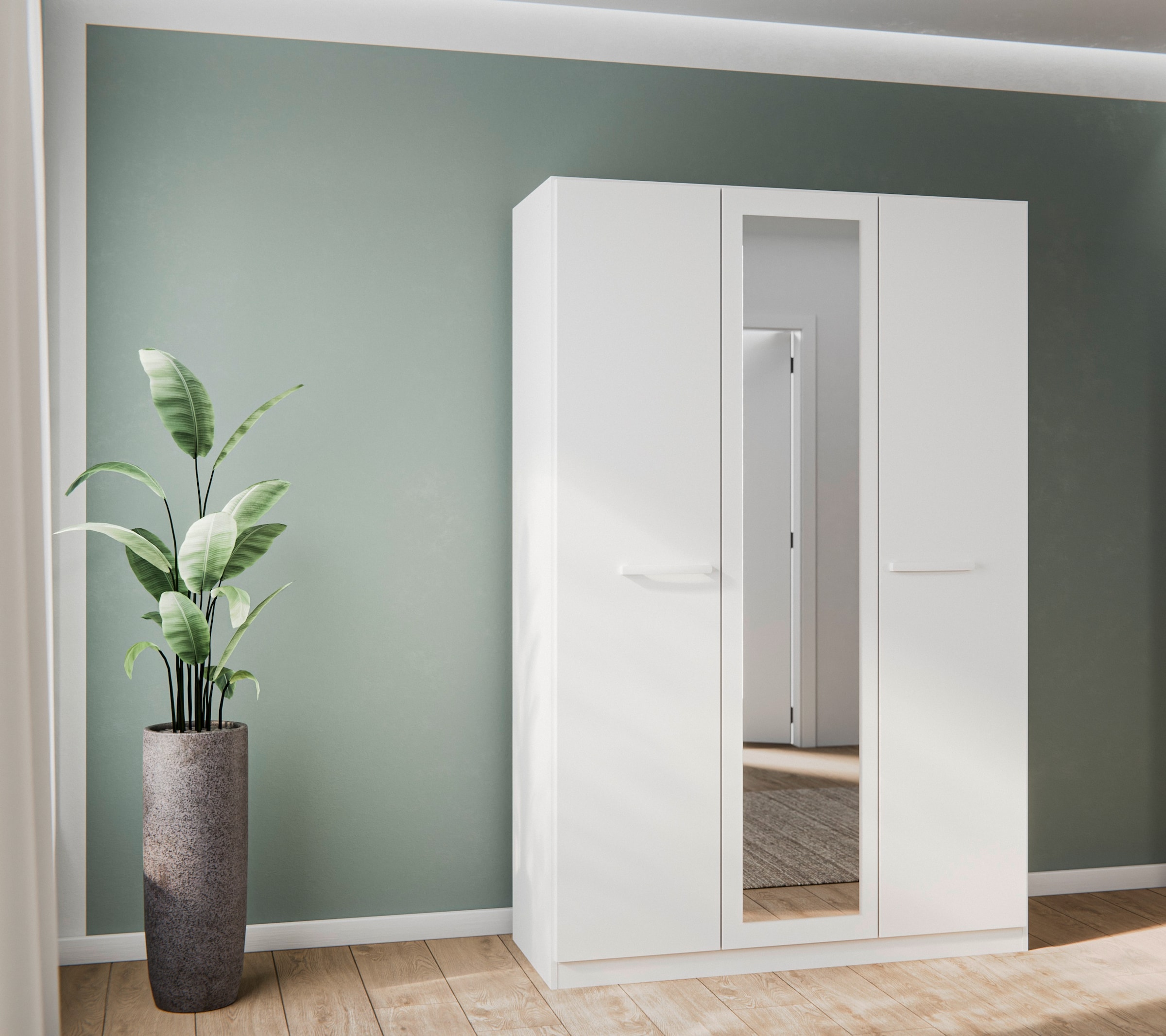 rauch Drehtürenschrank »Kleiderschrank Schrank Garderobe Garderobenschrank Stauraumwunder MODI«, optional mit Spiegel MADE IN GERMANY