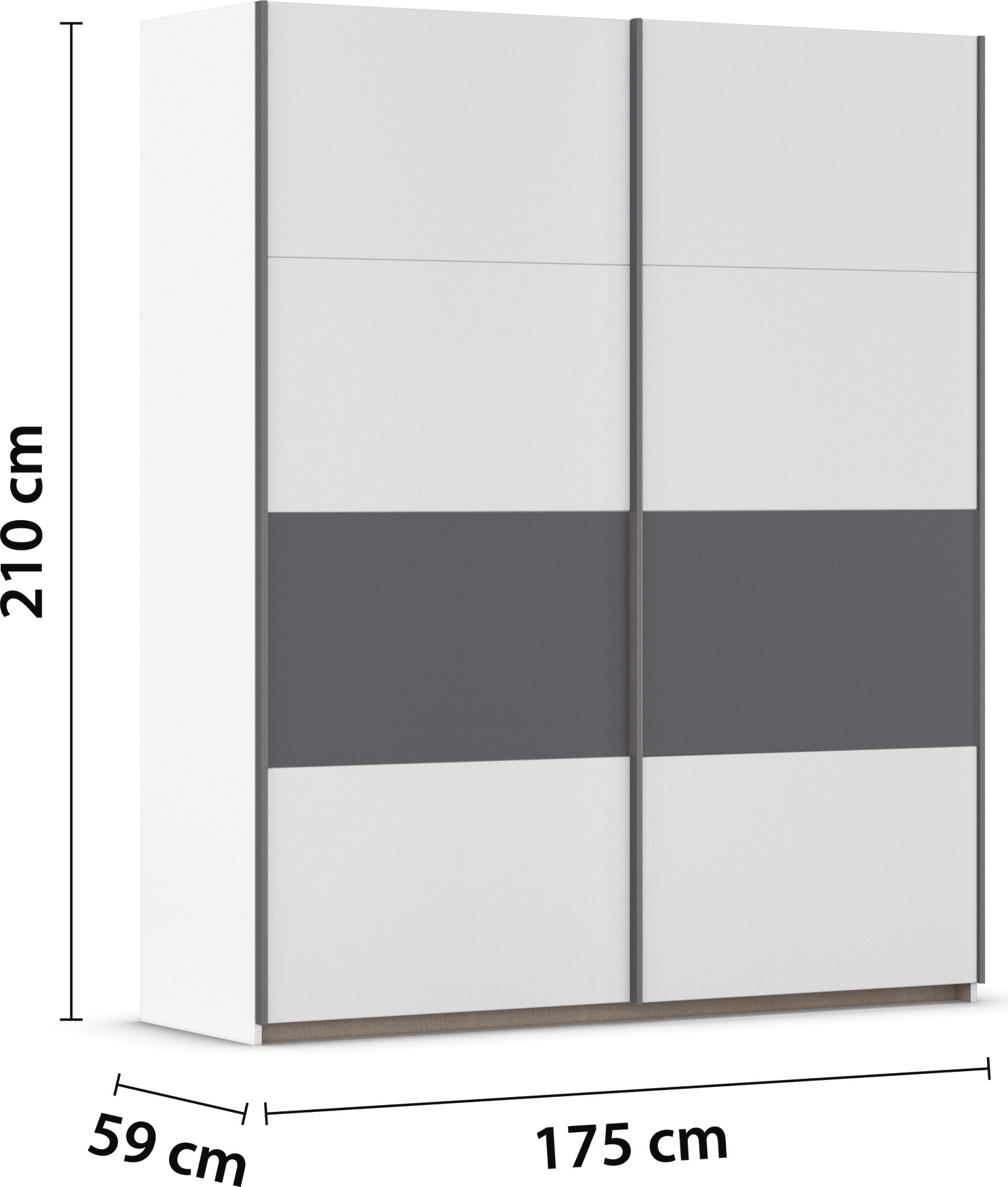 rauch Schwebetürenschrank »Kleiderschrank Schrank Garderobe Schlafzimmerschrank OXFORD«, (in 3 verschiedenen Ausstattungen BASIC/CLASSIC/PREMIUM), mit Griffleisten aus Metall, auch für kleinere Räume MADE IN GERMANY