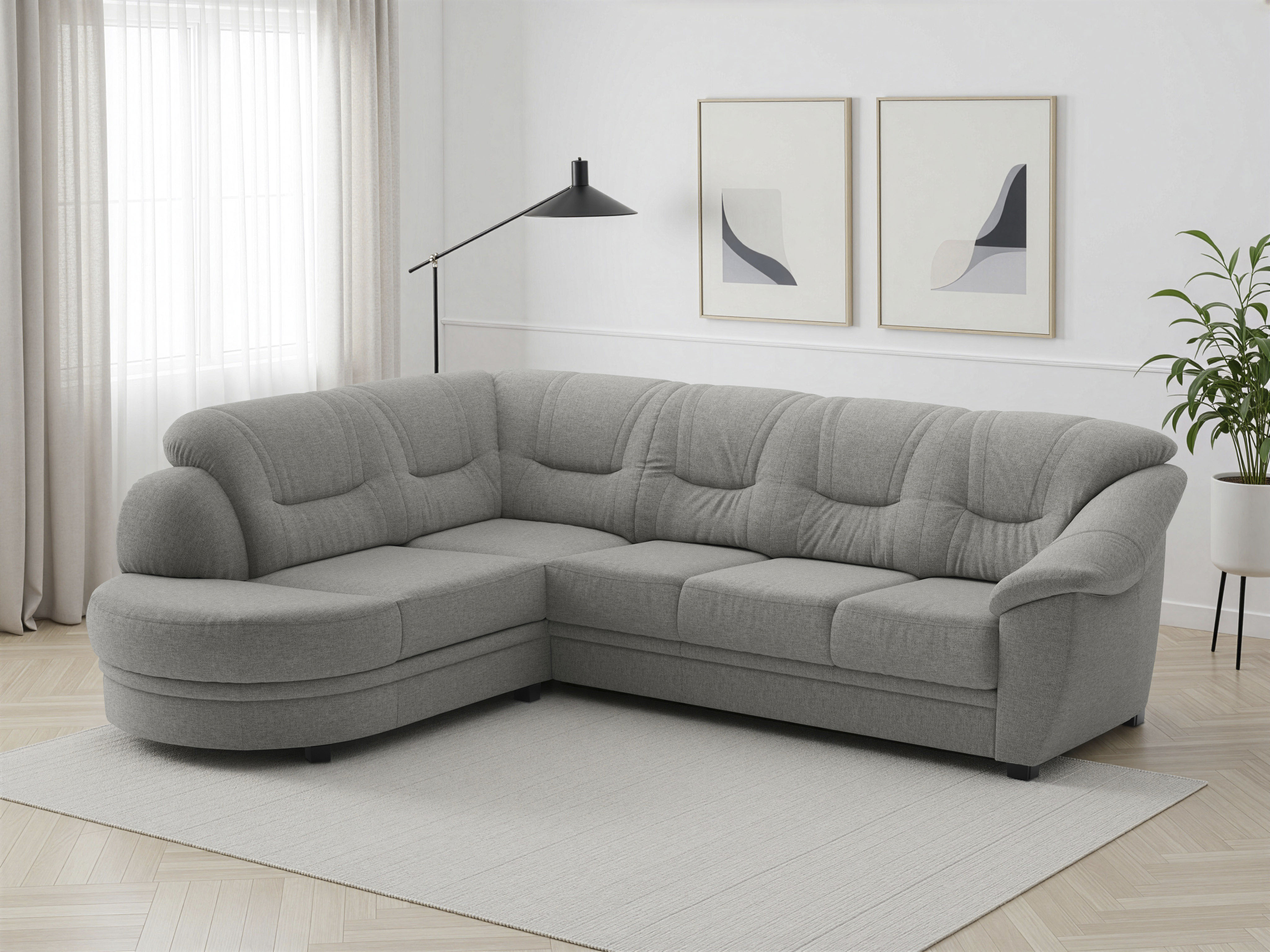 sit&more Ecksofa "Savona L-Form, B: 267 cm, Couch mit Federkern, Komfortsitzhöhe 46 cm" optional mit Schlaffunktion