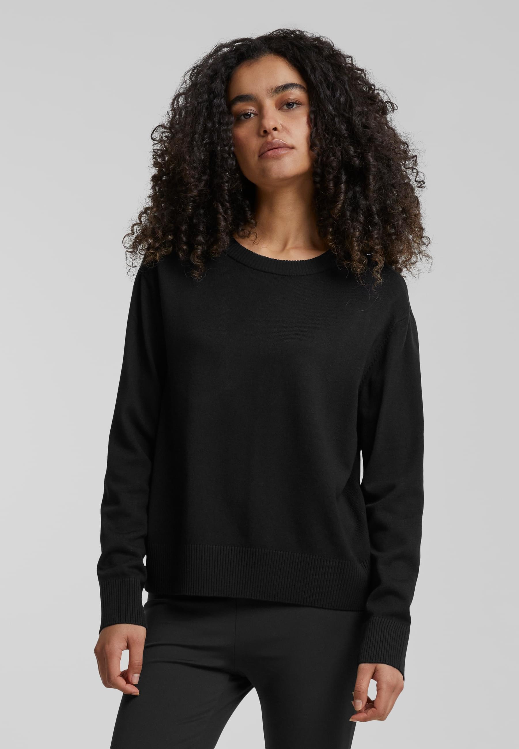 URBAN CLASSICS Rundhalspullover »Urban Classics Damen Ladies Knitted Roundneck Sweater«, (1 tlg.)