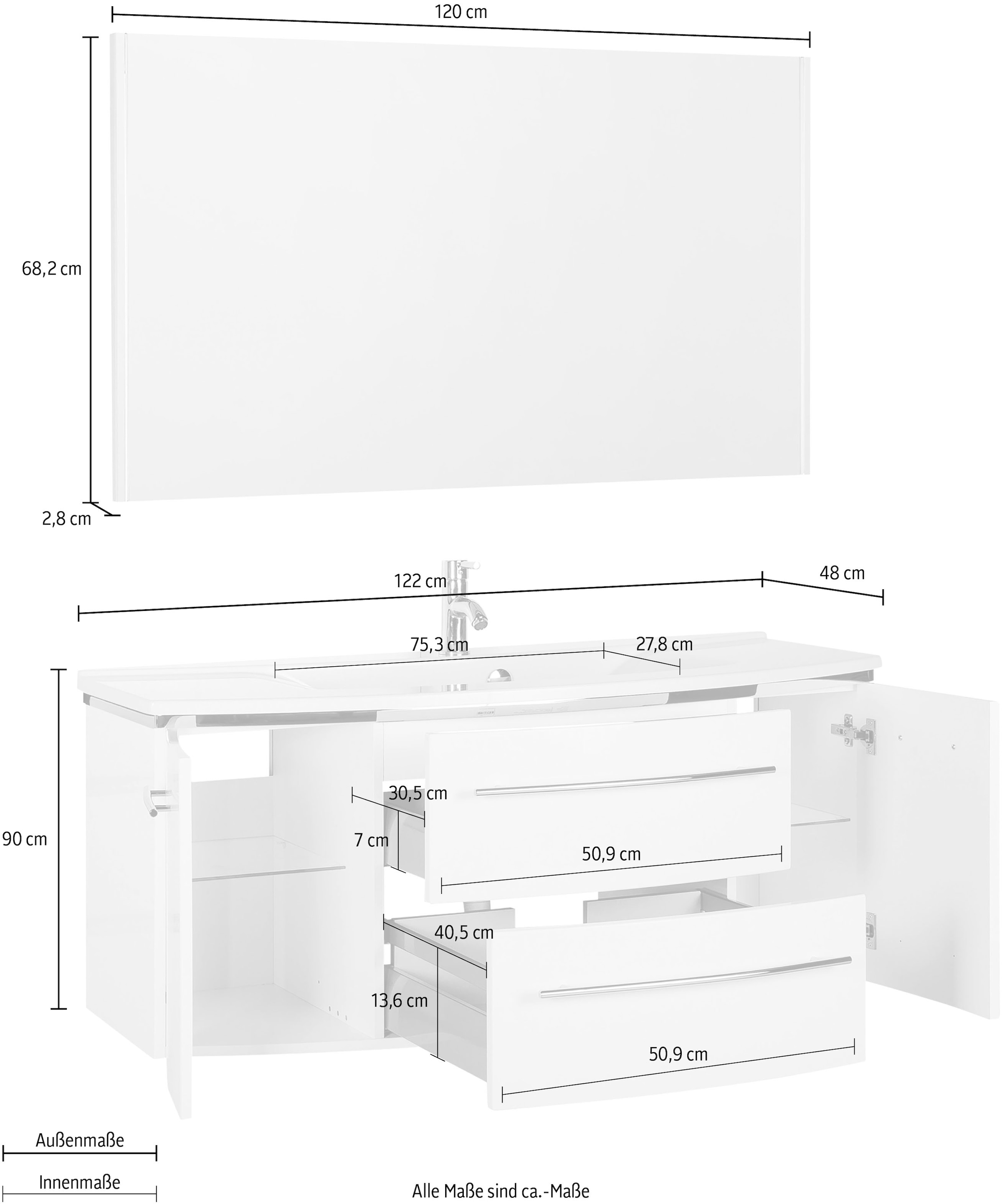 MARLIN Badmöbel-Set »3040«, (2 St.), Breite 120 cm