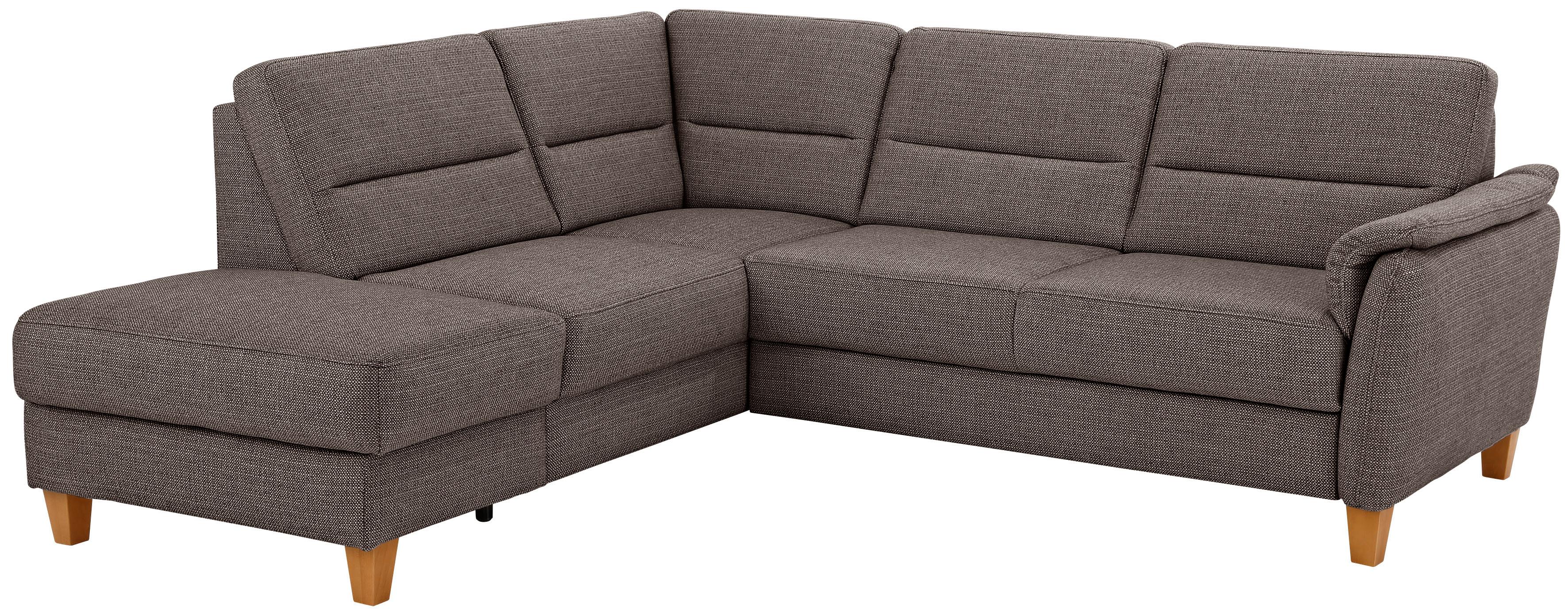 Home affaire Ecksofa "Palmera, L-Form, B: 236 cm, Bettfunktion & Bettkasten wählbar" Federkern-Polsterung, Sitzhöhe 48 cm, handgefertigt, stilvolles Design