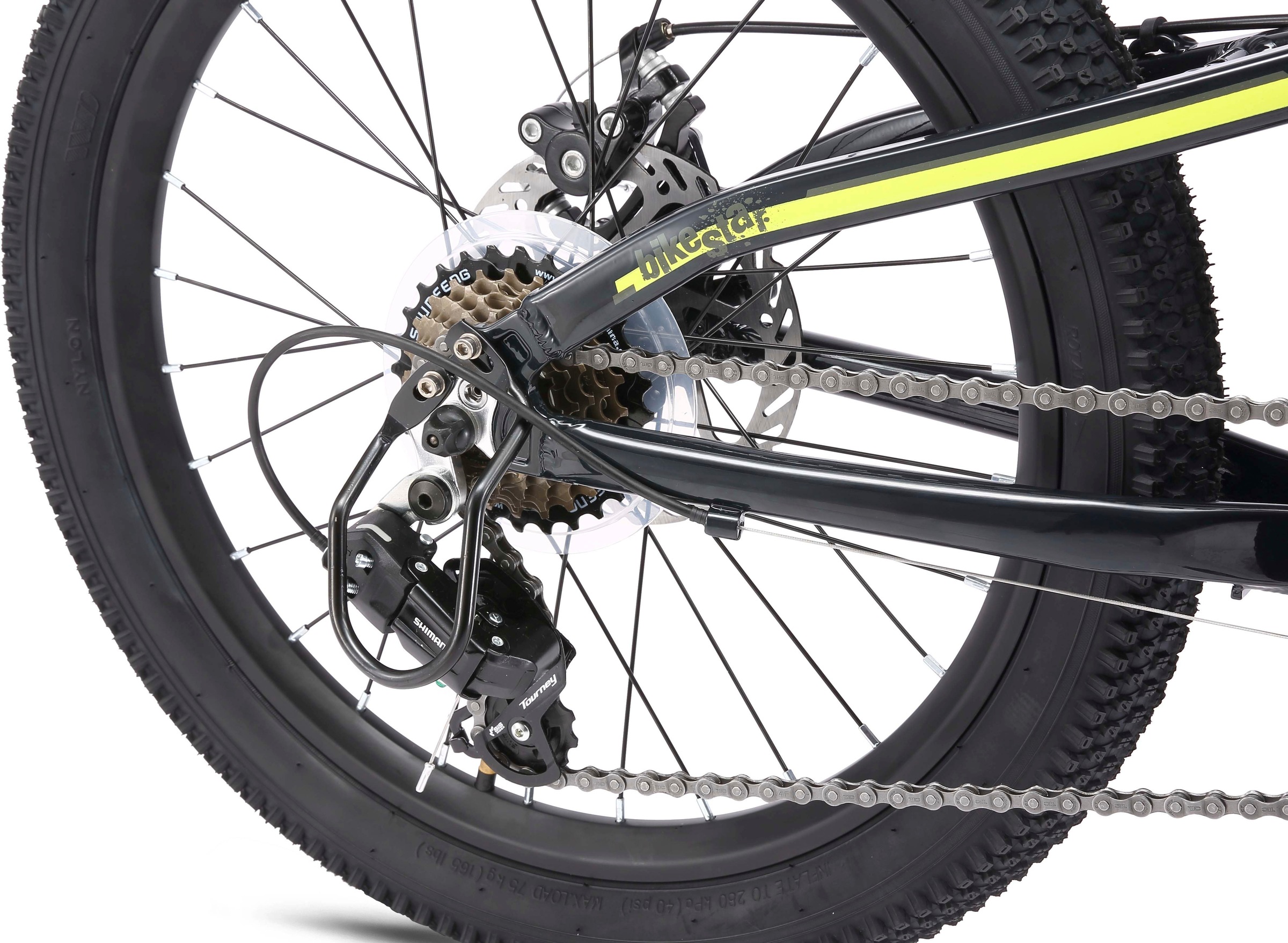 Bikestar Jugendfahrrad, 7 Gang, Shimano, RD-TY21 Schaltwerk, Kettenschaltung