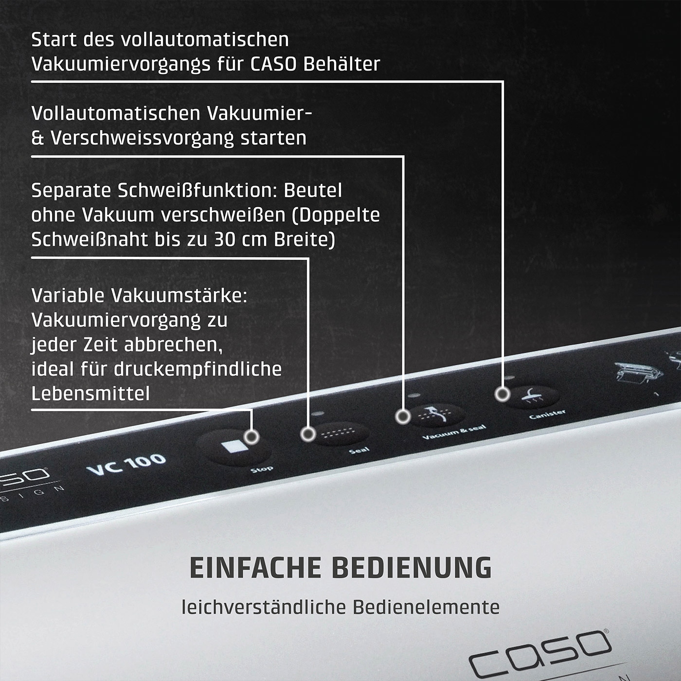 Caso Vakuumierer »VC100« 120 W Inkl. 10 gratis Profi-Beutel