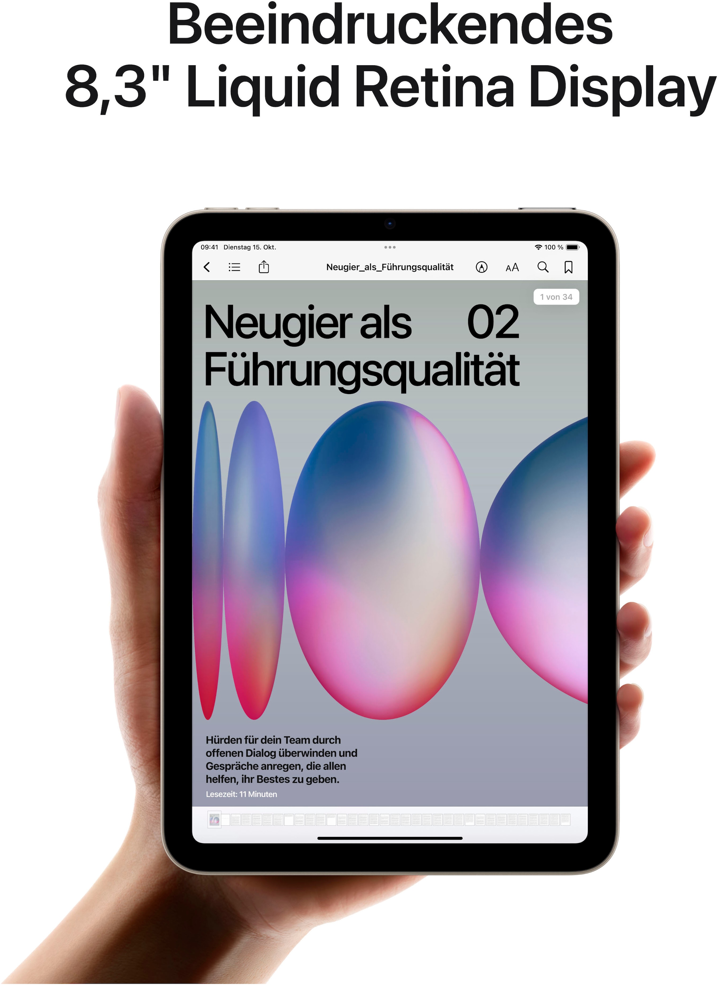 Apple Tablet »iPad mini 2024 Wi-Fi 128GB«, (21 cm / 8,3 Zoll), iPadOS,)