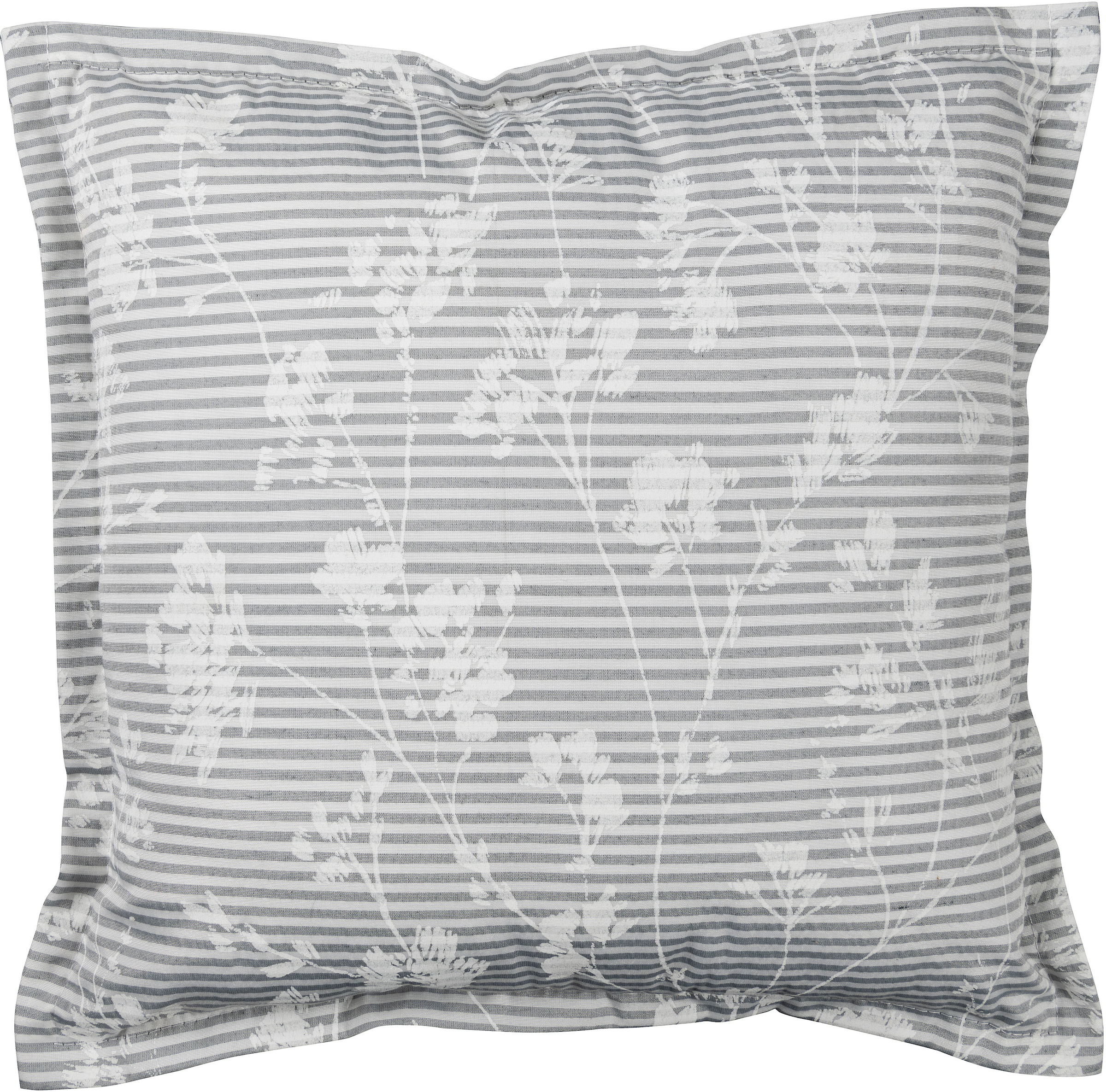 ELBERSDRUCKE Dekokissen »Blomma 07 weiß-grau«, Kissenhülle mit Polyesterfüllung im stilvollen Blumenprint, 45x45cm