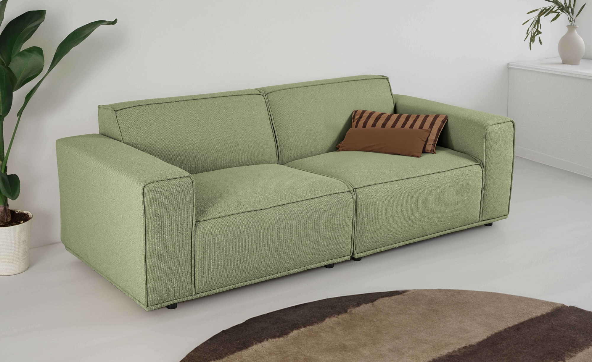 Home affaire 3-Sitzer "Avelin, 228 cm, Chenille, Struktur-Boucle", mit Well günstig online kaufen