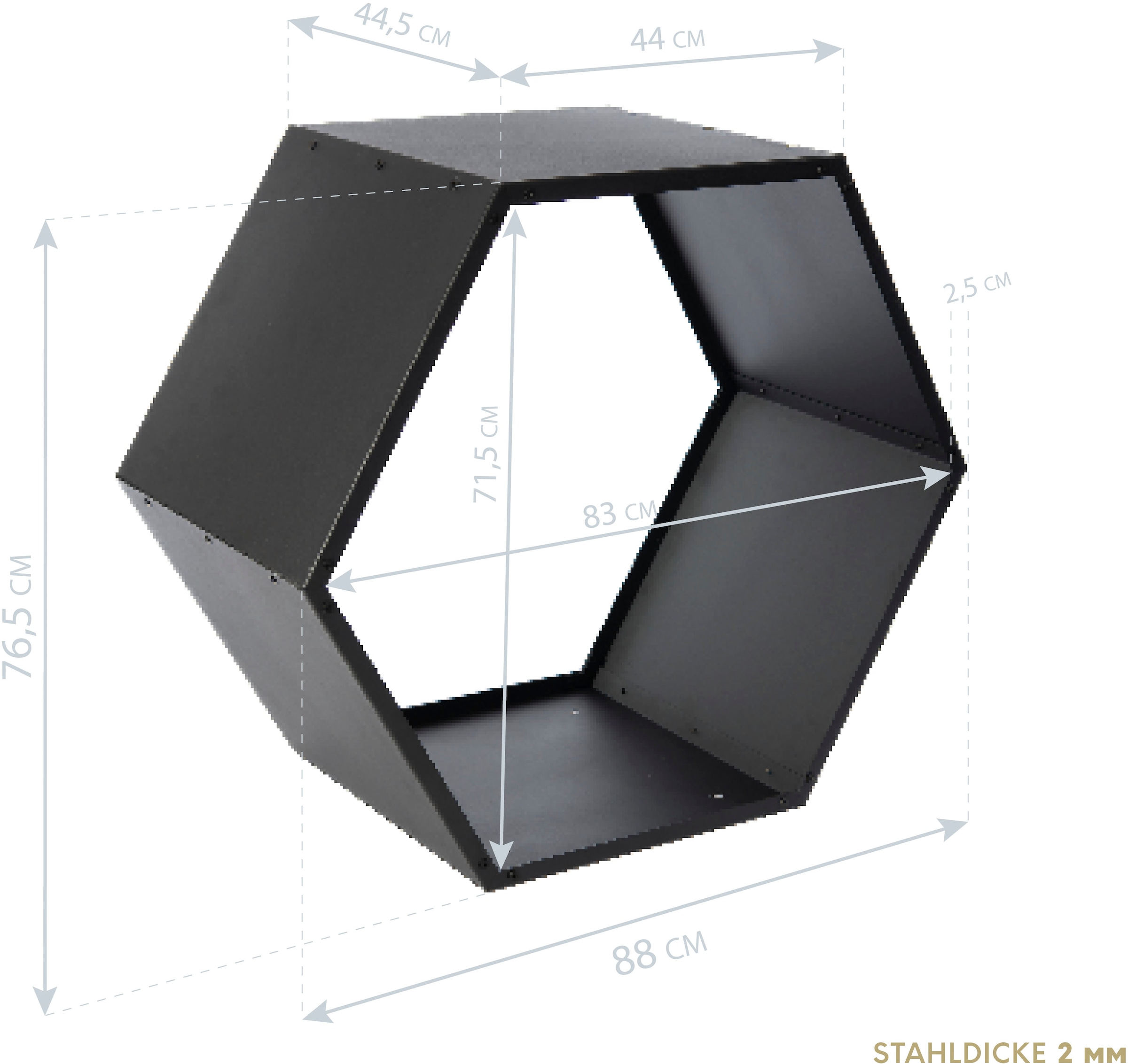 WESTMANN Kaminholzregal »Biene«, schwarz, BxTxH: 88x44,5x76,5cm