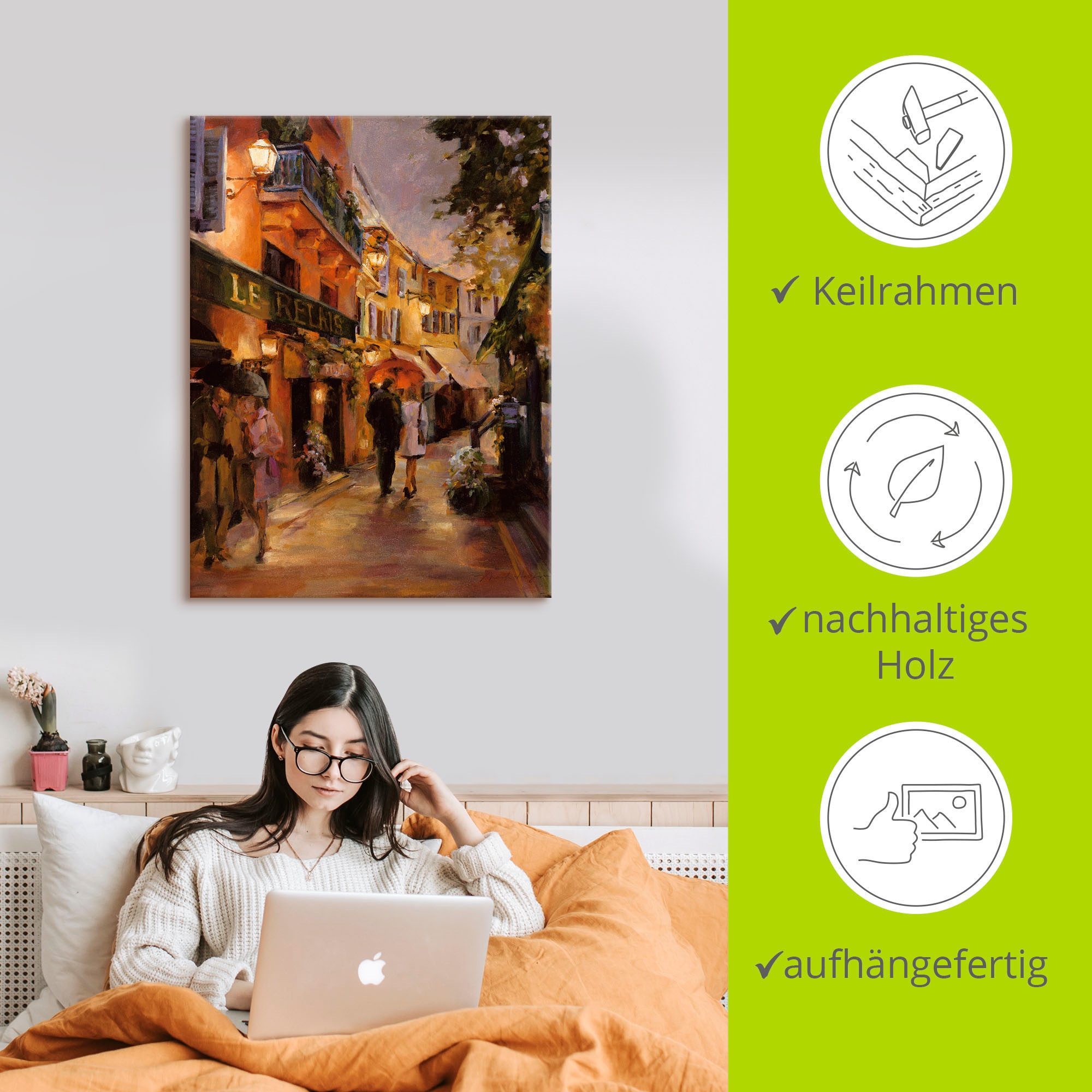 Artland Wandbild »Abend in Paris II«, Frankreich, (1 St.), als Leinwandbild, Poster, Wandaufkleber in verschied. Größen