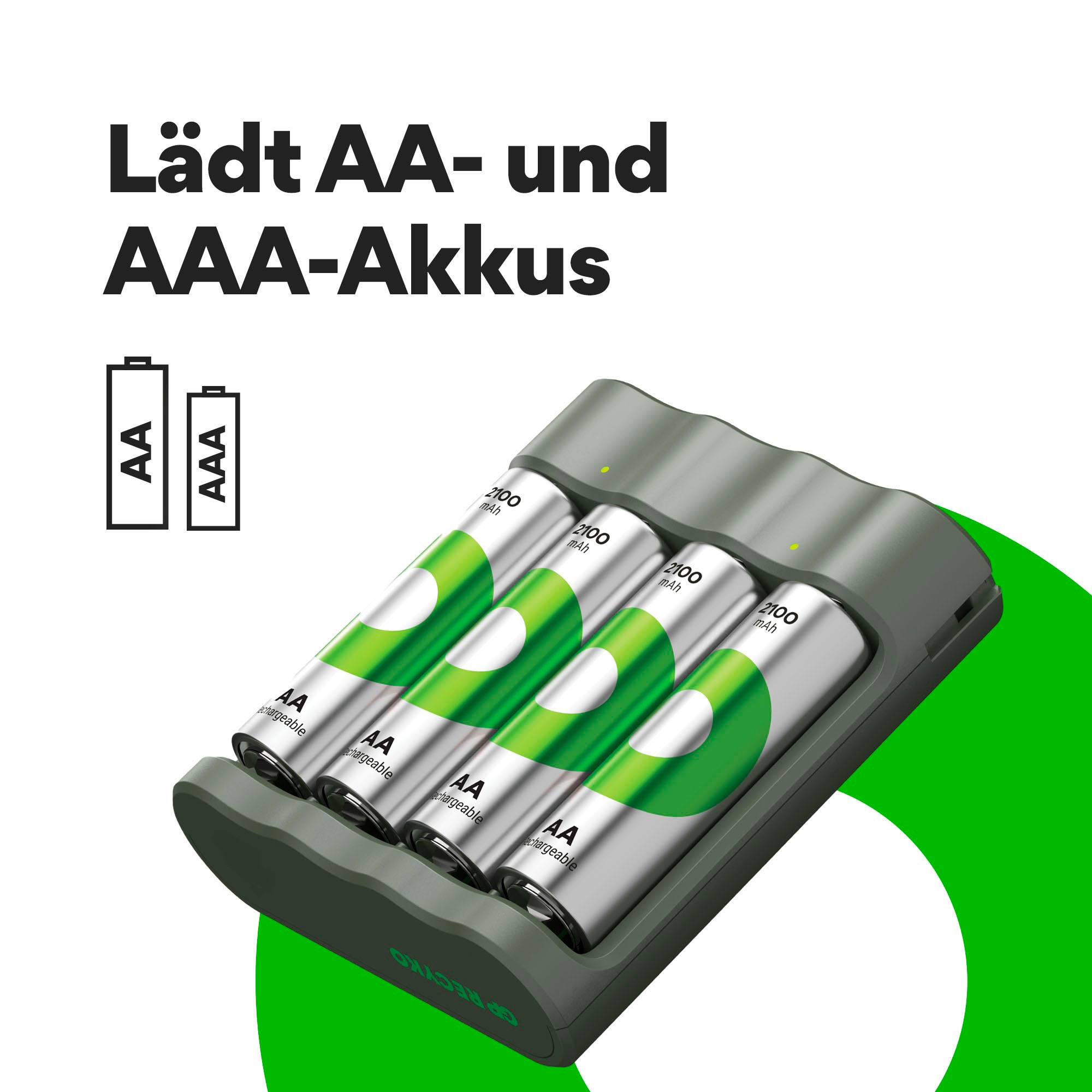 GP Batteries Batterie-Ladegerät »Free Charger B441U + 4x 2100mAh AA«